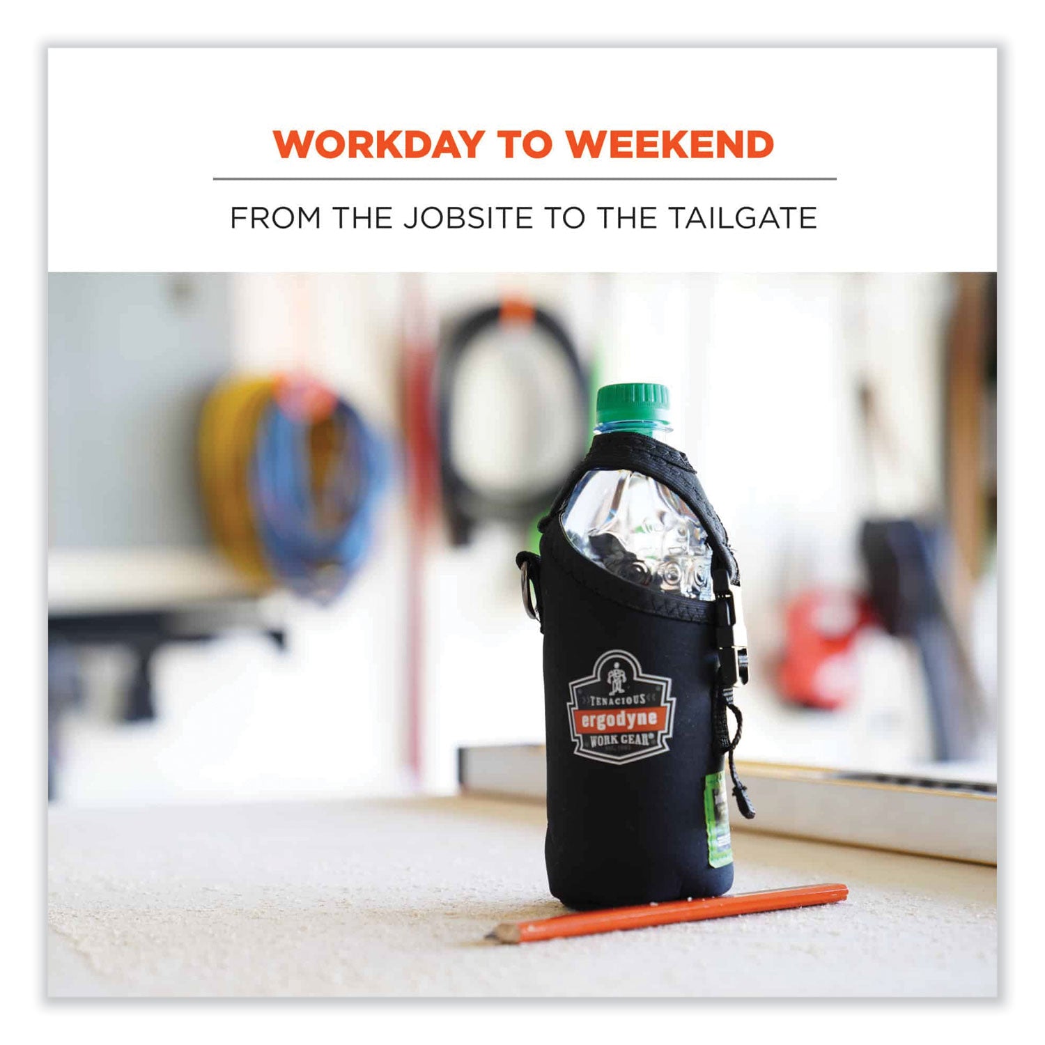 Ergodyne 3775 Can/Bottle Holder & Trap, Black, Stainless Steel/Zinc/Neoprene/Nylon, 2.5" H x 3.6" W, 1 Each