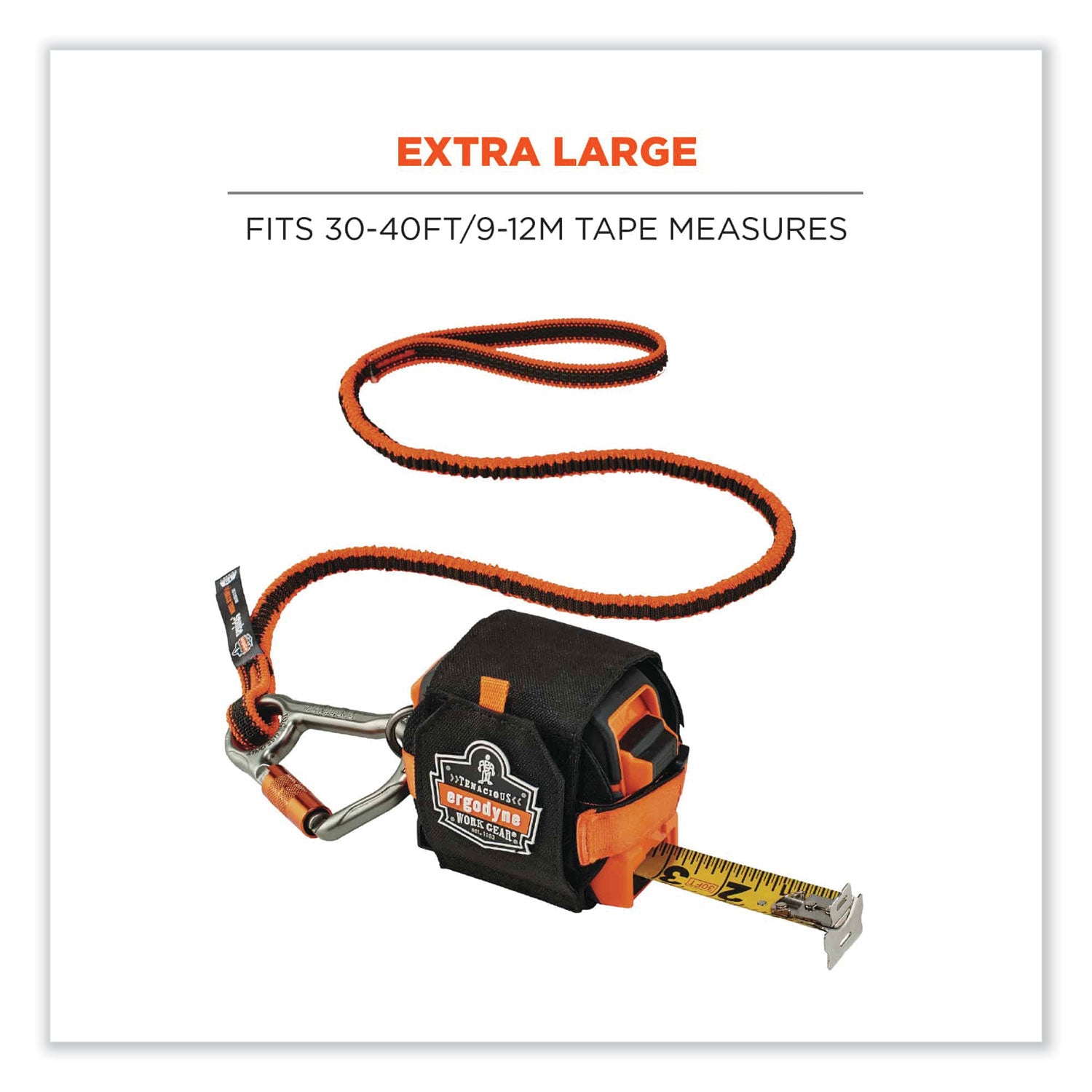 Ergodyne 3770 Tape Measure Holder / Belt Clip - 2.5" Height x 3.6" Width - Black - Polyester, Stainless Steel, Cast Zinc Alloy - 1 Each