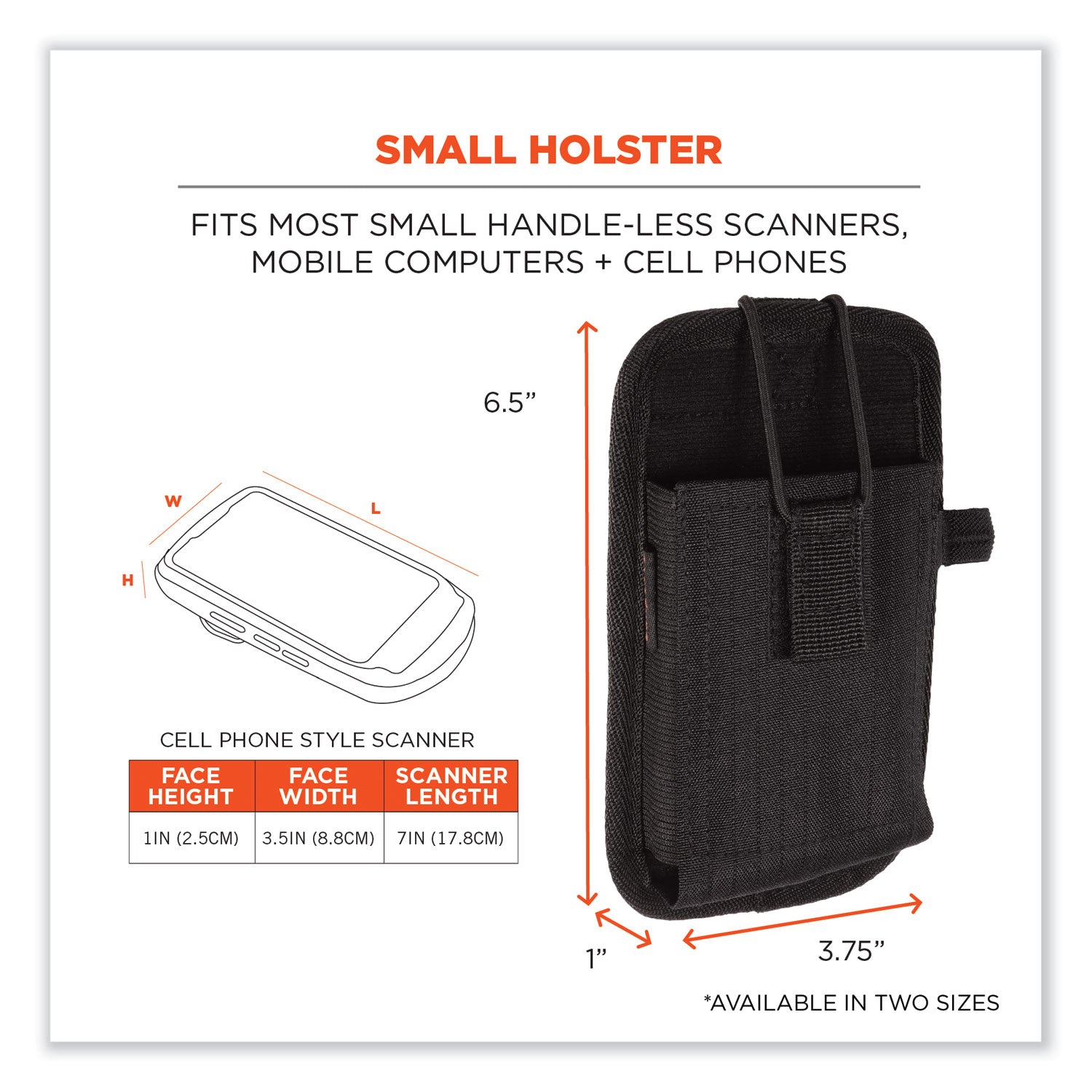 Abrasion Resistant, Drop Resistant, Scratch Resistant, Damage Resistant - Polyester, Elastic Body - Ripstop Exterior Material - Holster, Belt Loop - 6.3" Height x 2.8" Width x 4.3" Depth - Small Size - 1 Each