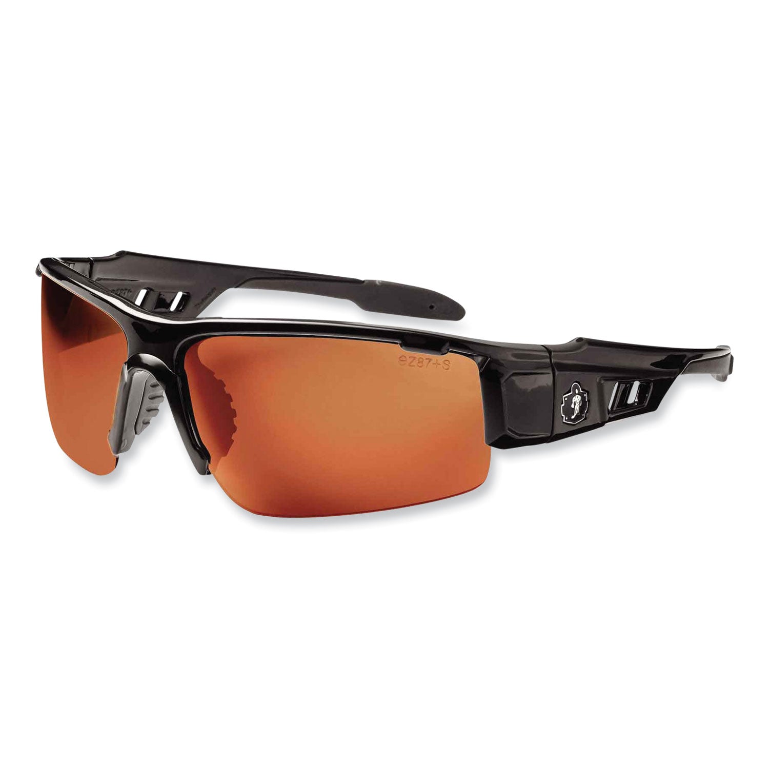 Ergodyne Dagr PZ Copper Safety Glasses, Polarized Copper Lens, Black Frame, Scratch Resistant, Impact Resistant, Anti-glare, Non-slip, Bendable, 1 Each