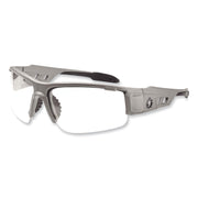 Ergodyne Dagr AF Clear Safety Glasses, Matte Gray Frame, Clear Lens, Scratch & Impact Resistant, Anti-fog, Non-slip, 1 Each