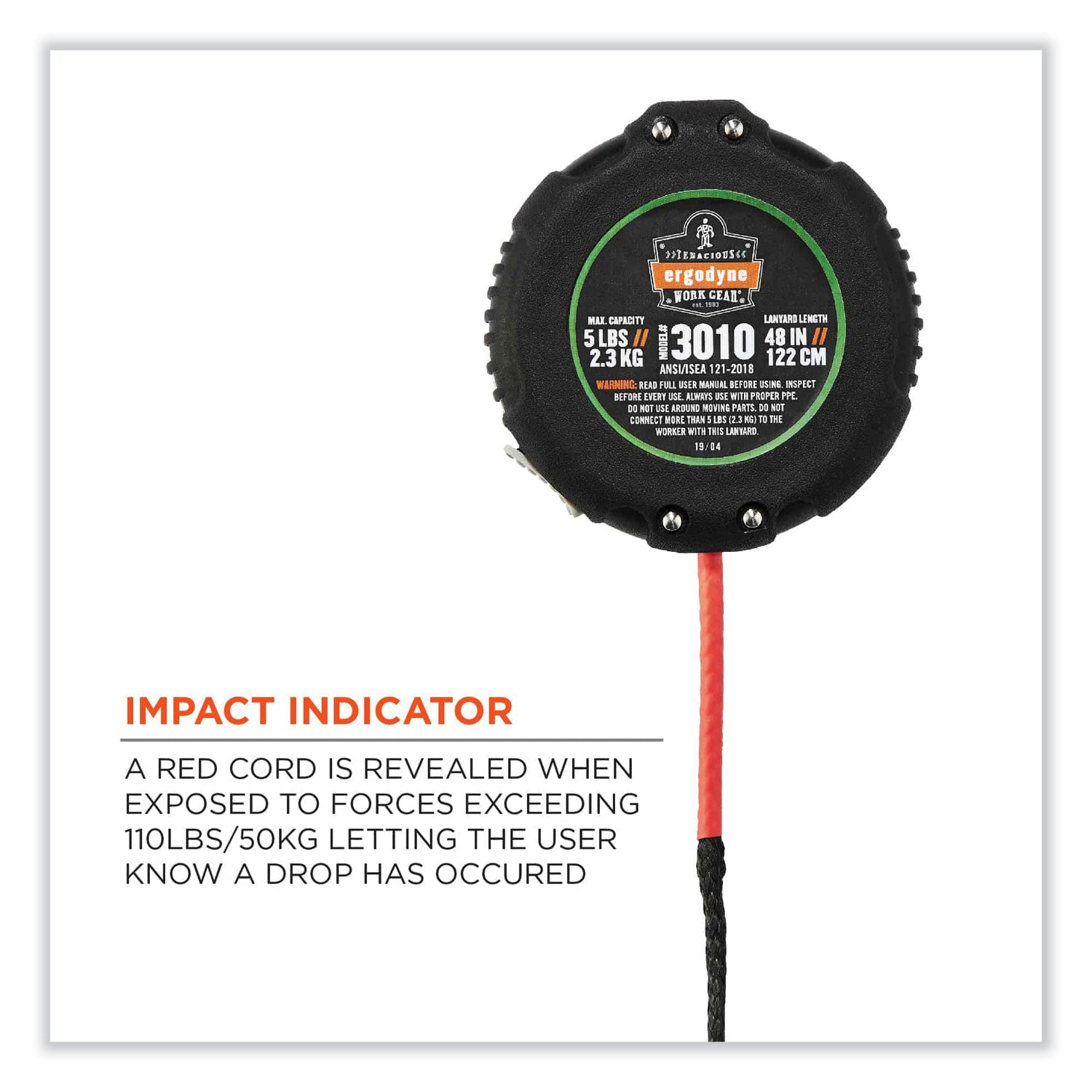 Adjustable - 5 lb Load Capacity - Standard - Carabiner Attachment - 1" Height x 9.3" Width x 48" Length - Black - Aluminum, ABS Plastic - 1 Each