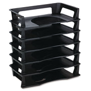 6 Tier(s) - 2.75" Height x 15.25" Width x 9.12" Depth - Desktop - Stackable, Collapsible - 70% Recycled - Black - Plastic - 1 Box