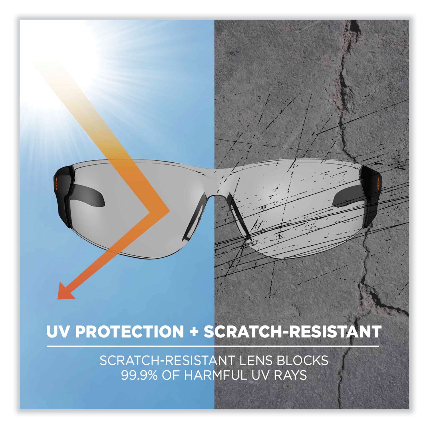 Recommended for: Indoor/Outdoor - Eye Protection - Matte Black - Anti-fog, Lightweight, Rimless, Impact Resistant, Anti-scratch, Durable, UV Resistant, Slip Resistant, Flex-Point Temple, Frameless - 1 Each