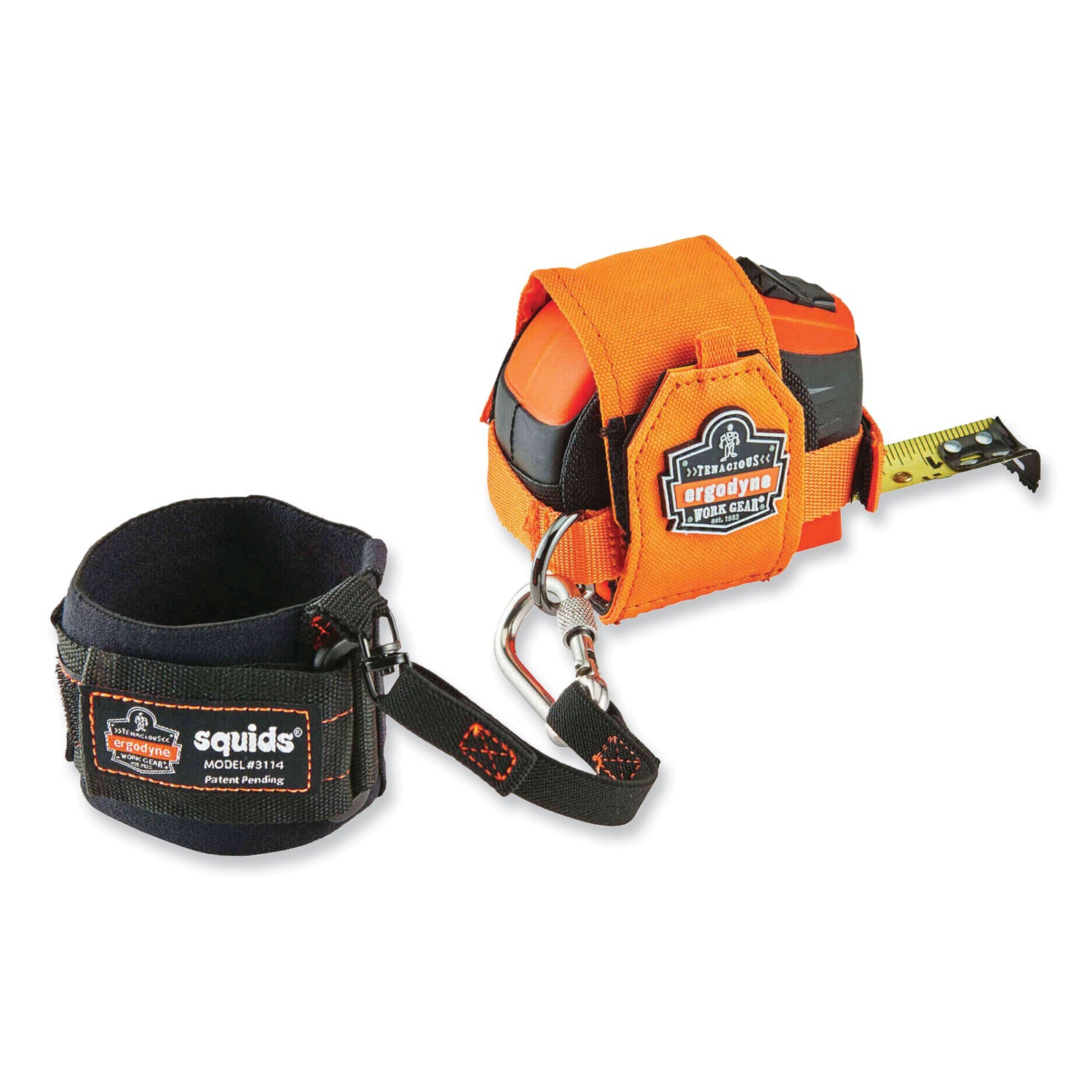 3 lb Load Capacity - Carabiner Attachment - 8.8" Height x 1" Width x 4" Length - Black - Elastic, Stainless Steel - 6 / Carton