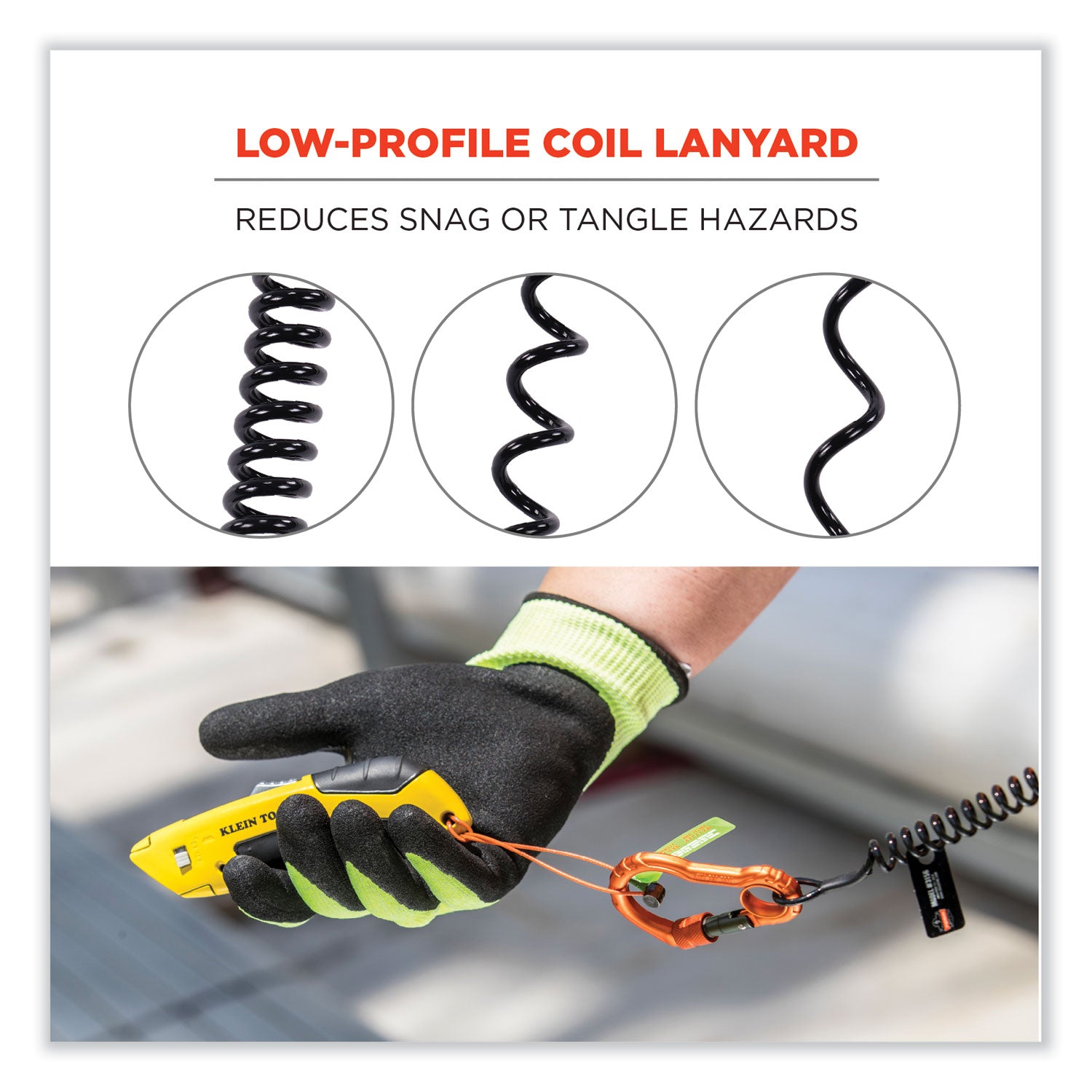 Adjustable - 2 lb Load Capacity - Carabiner Attachment - 1.5" Height x 4" Width x 48" Length - Black - Aluminum, Plastic - 6 / Carton