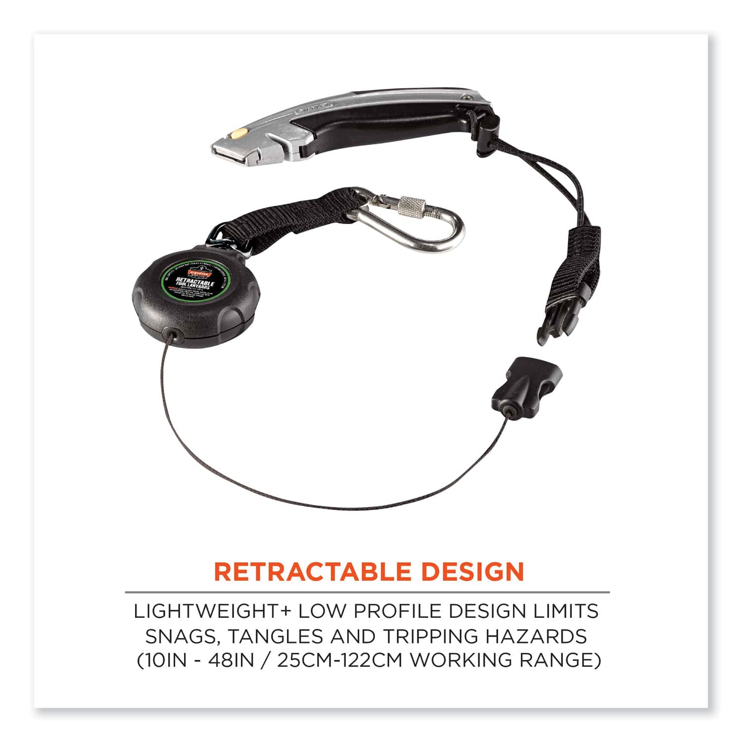 Adjustable - 2 lb Load Capacity - Standard - Clip/Buckle Attachment - 1.5" Height x 12.5" Width x 48" Length - Black - Stainless Steel, Acrylonitrile Butadiene Styrene (ABS) - 1 Each