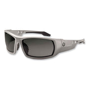 Ergodyne Skullerz ODIN-PZ Polarized Smoke Safety Glasses, Matte Gray Frame, Scratch & Impact Resistant, Anti-glare, Non-slip, 1 Each