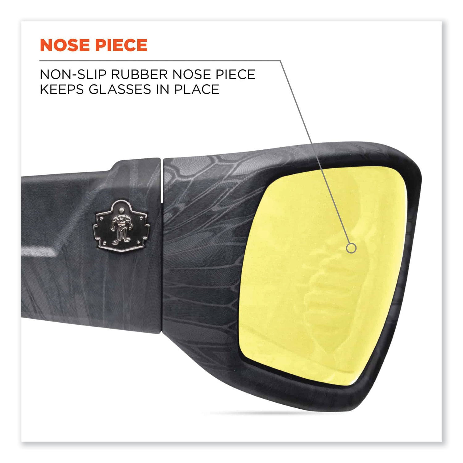Ergodyne Skullerz Odin Safety Glasses, Yellow Lens, Kryptek Typhon Frame, Scratch & Impact Resistant, Anti-glare, Non-slip, 1 Each