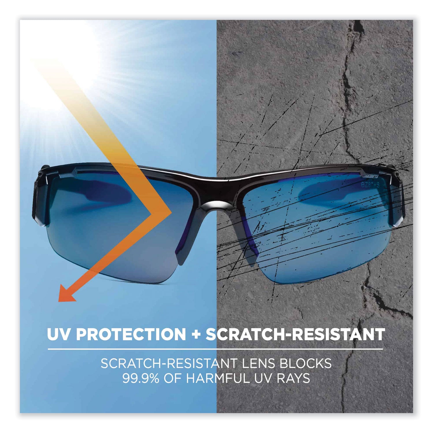 Ergodyne Dagr Blue Mirror Safety Glasses