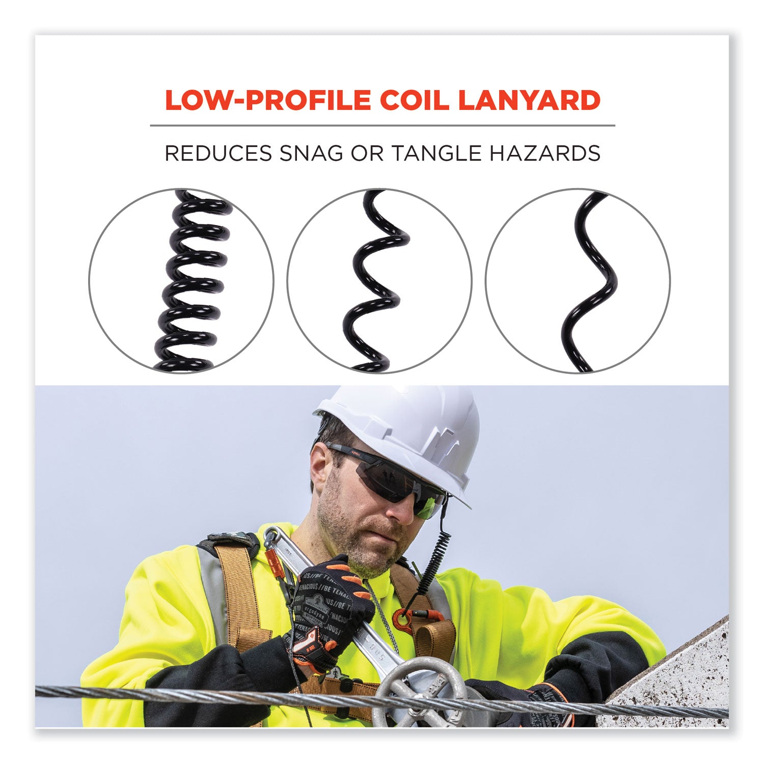 2 lb Load Capacity - Carabiner Attachment - 1.5" Height x 4" Width x 48" Length - Black - Aluminum, Plastic - 6 / Carton