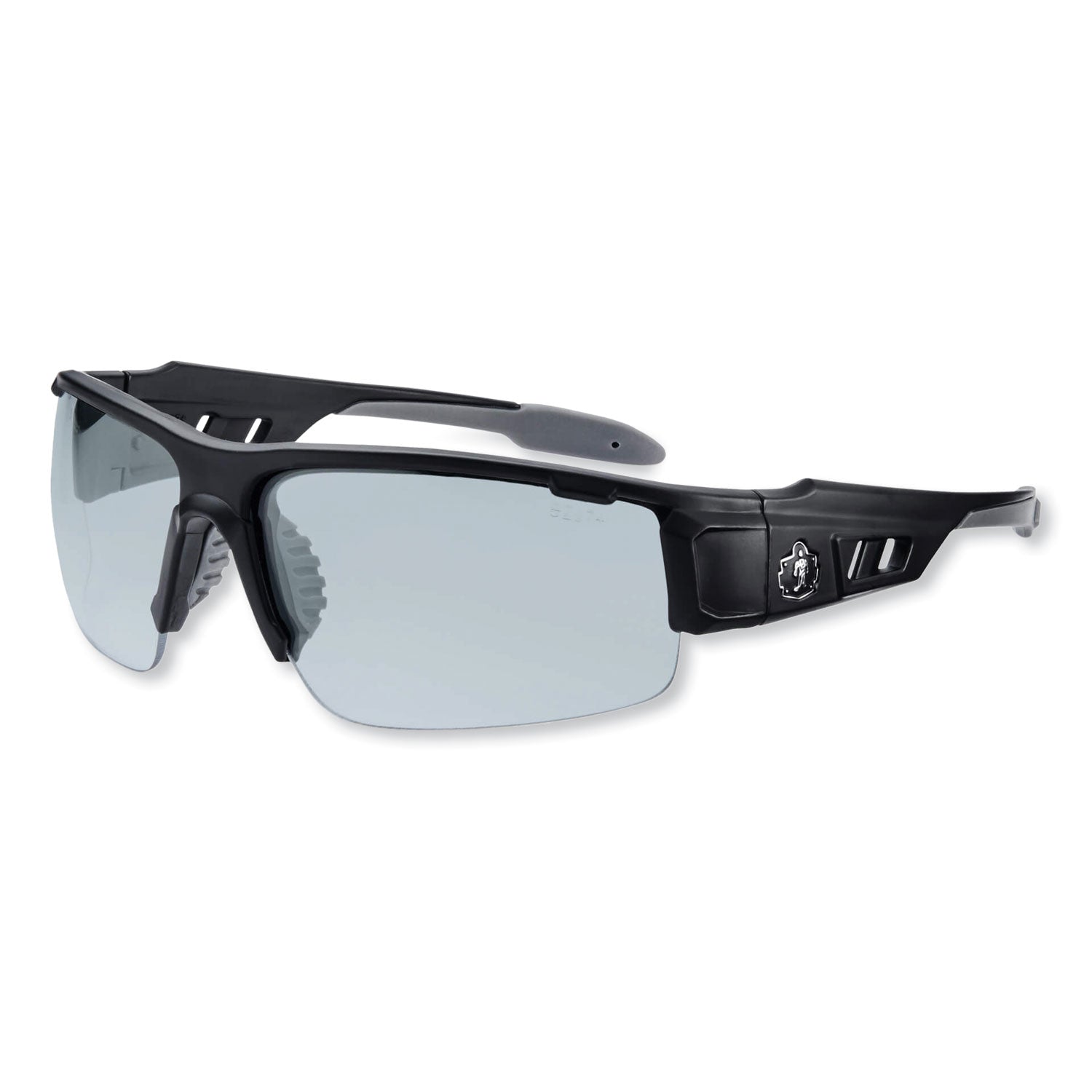 Ergodyne Skullerz Dagr In/Outdoor Safety Glasses, Matte Black Frame, Scratch & Impact Resistant, Anti-glare, Non-slip, Bendable, 1 Each