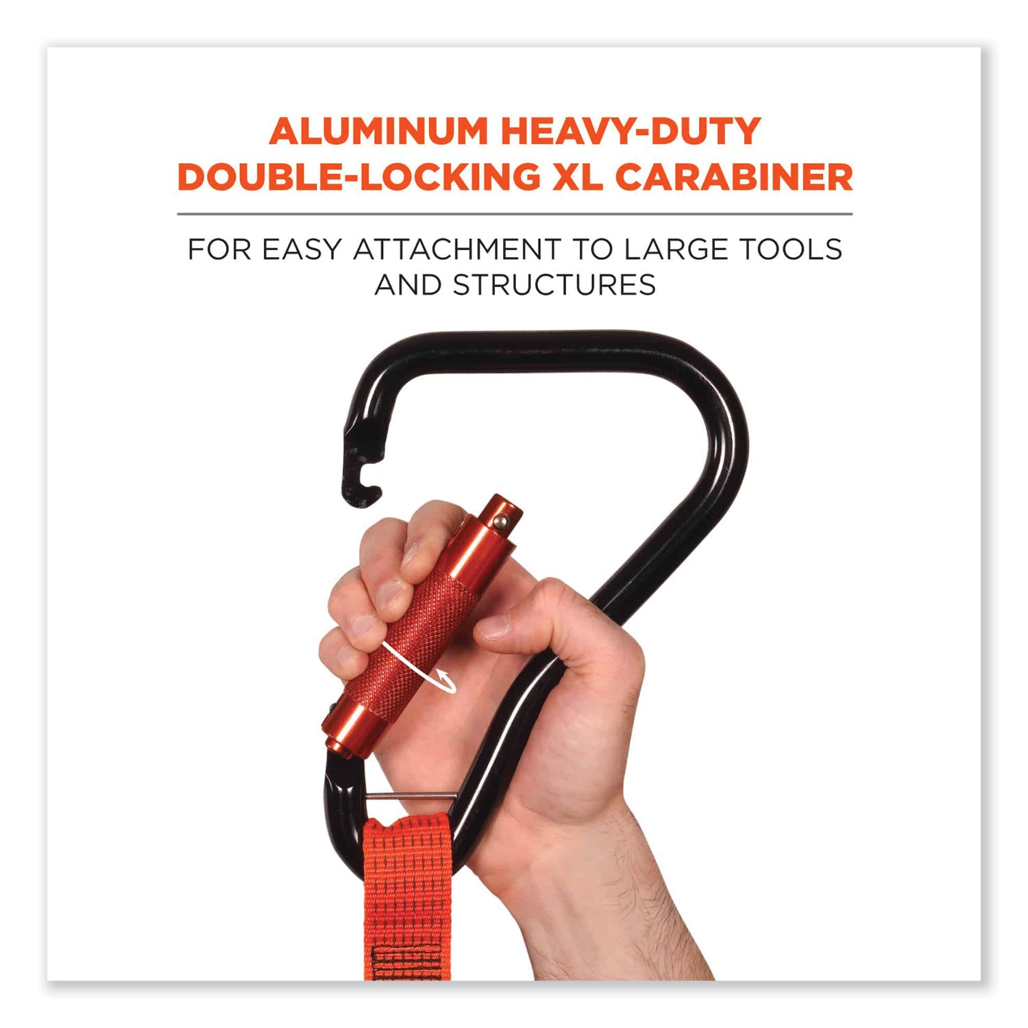 Adjustable - 80 lb Load Capacity - Standard - Carabiner Attachment - 2" Height x 12" Width x 76" Length - Orange - Nylon Webbing, Aluminum - 1 Each