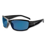 Ergodyne THOR Blue Mirror Lens Safety Glasses, Black, Black