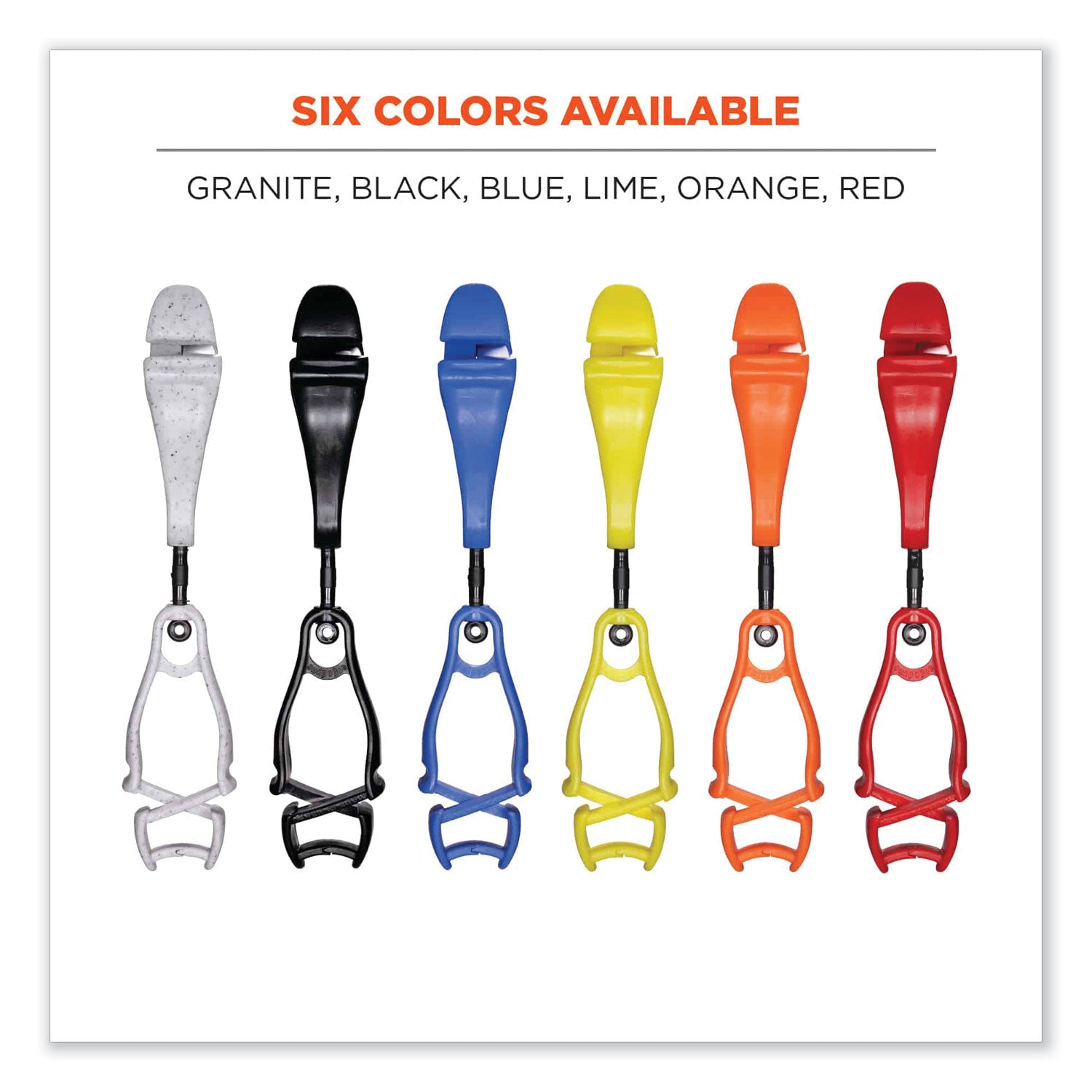 Squids 3420 Dual Clip Swivel Glove Clip Holder, 1 x 0.6 x 5.5, Acetal Copolymer, Red,100/Pack
