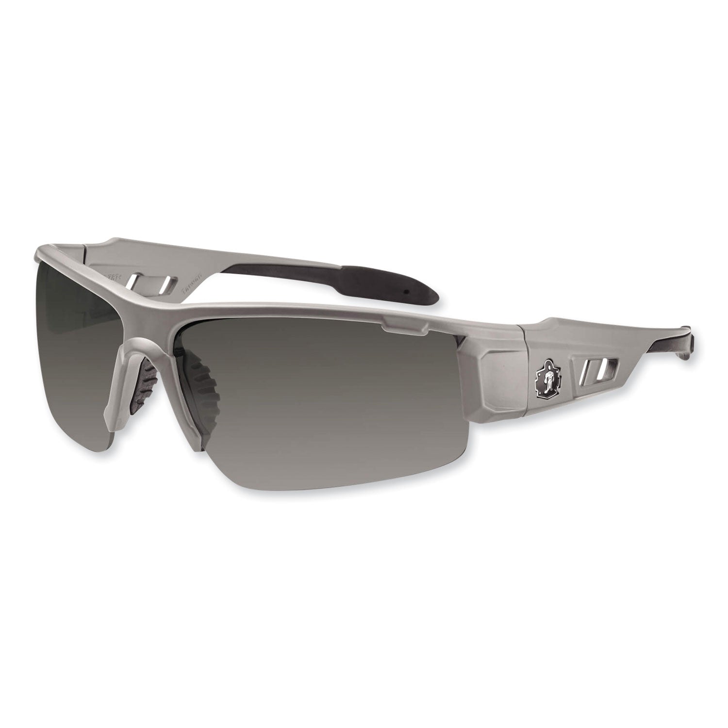 Ergodyne Dagr PZ Smoke Safety Glasses, Polarized Smoke Lens, Matte Gray Frame, Scratch Resistant, Impact Resistant, Anti-glare, Non-slip, Comfortable, 1 Each