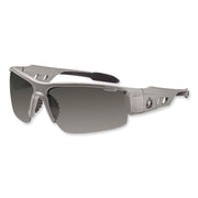 Ergodyne Dagr PZ Smoke Safety Glasses, Polarized Smoke Lens, Matte Gray Frame, Scratch Resistant, Impact Resistant, Anti-glare, Non-slip, Comfortable, 1 Each