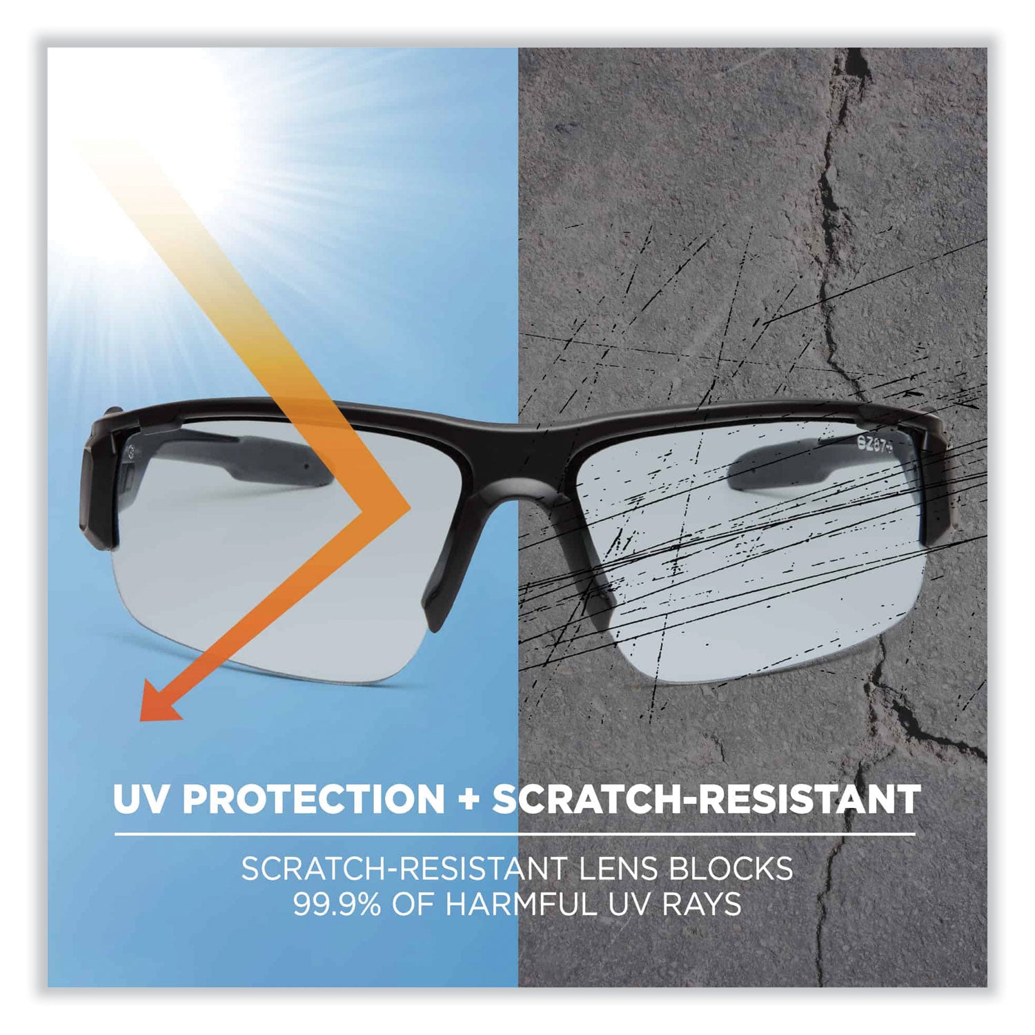 Ergodyne Dagr AF Clear Safety Glasses, Matte Black Frame, Scratch & Impact Resistant, Anti-fog, Non-slip, Comfortable, 1 Each