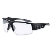 Ergodyne Skullerz Dagr Clear Lens Safety Glasses, Matte Black Frame, Scratch Resistant, Impact Resistant, Anti-glare, Comfortable, Non-slip, 1 Each