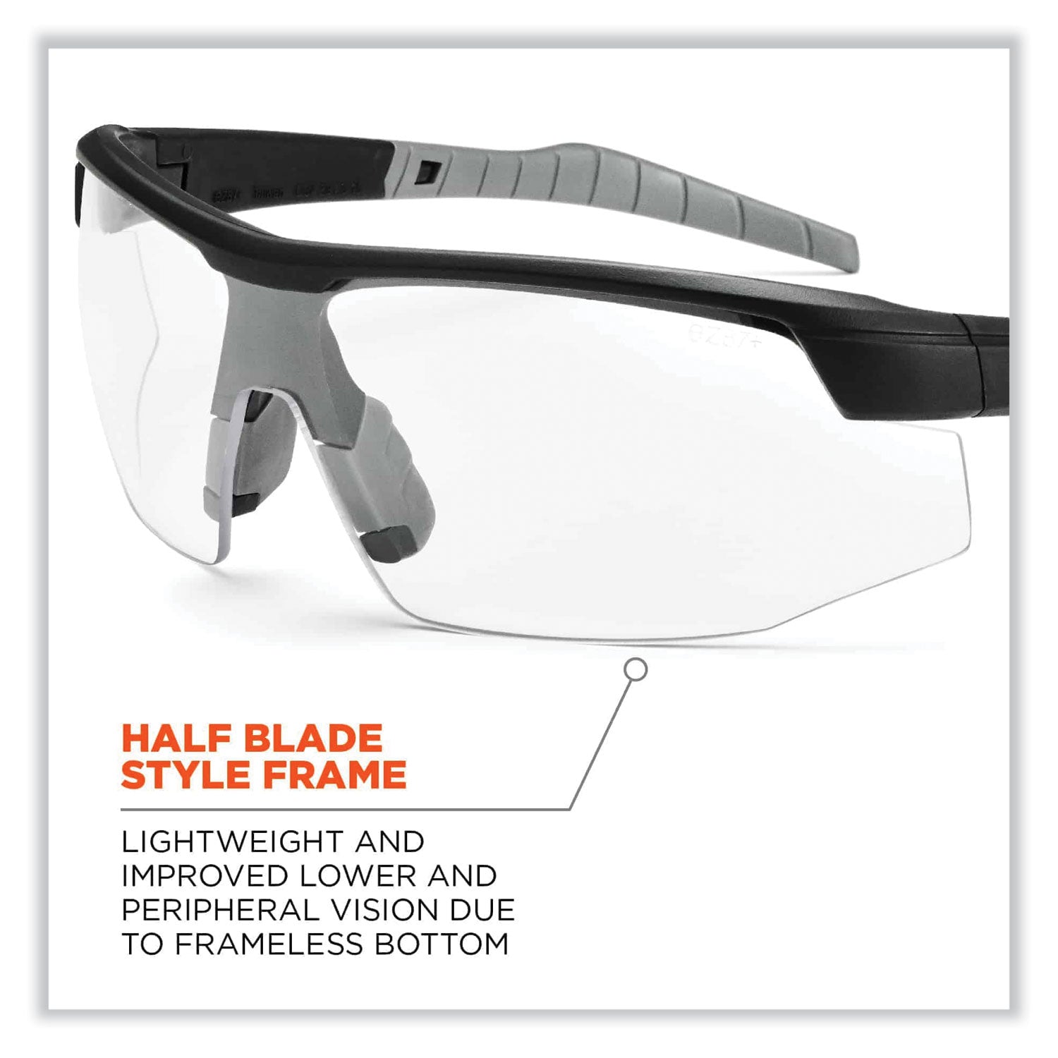 Ergodyne SKOLL Anti-Fog Smoke Lens Safety Glasses, Matte Black, Black