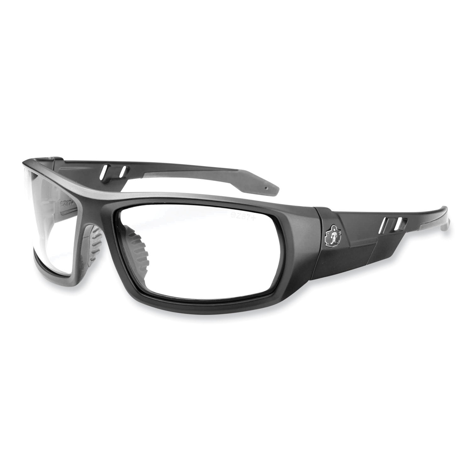 Ergodyne Skullerz Odin AF Clear Safety Glasses, Matte Black Frame, Anti-Fog, Scratch Resistant, Impact Resistant, Comfortable Fit, 1 Each
