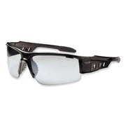 Ergodyne Dagr AF Clear Safety Glasses, Black Frame, Clear Lens, Scratch & Impact Resistant, Anti-Fog, Non-Slip, 1 Each