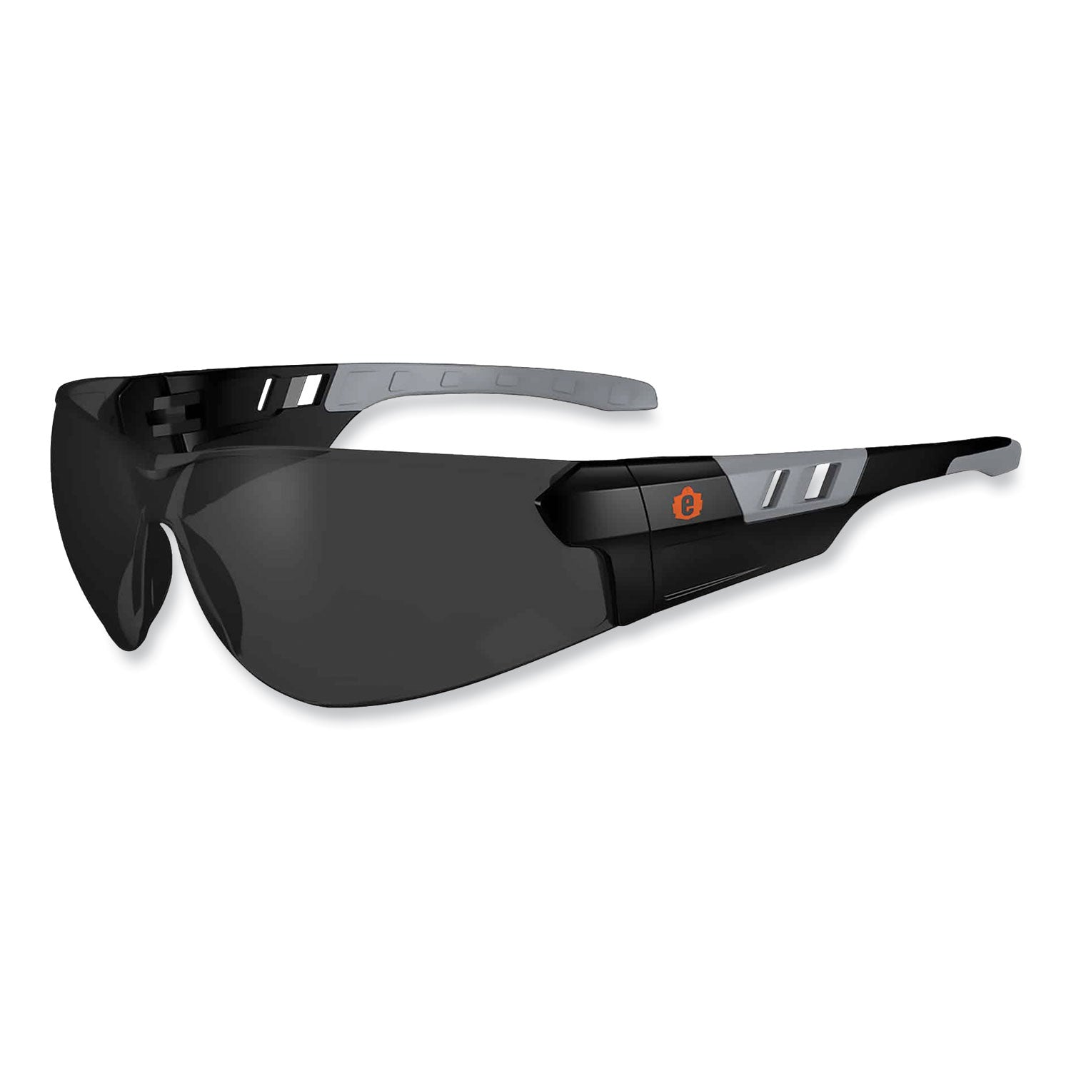 Ergodyne SAGA Anti-Fog Smoke Lens Matte Frameless Safety Glasses / Sunglasses, Matte Black, Black