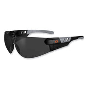 Ergodyne SAGA Anti-Fog Smoke Lens Matte Frameless Safety Glasses / Sunglasses, Matte Black, Black