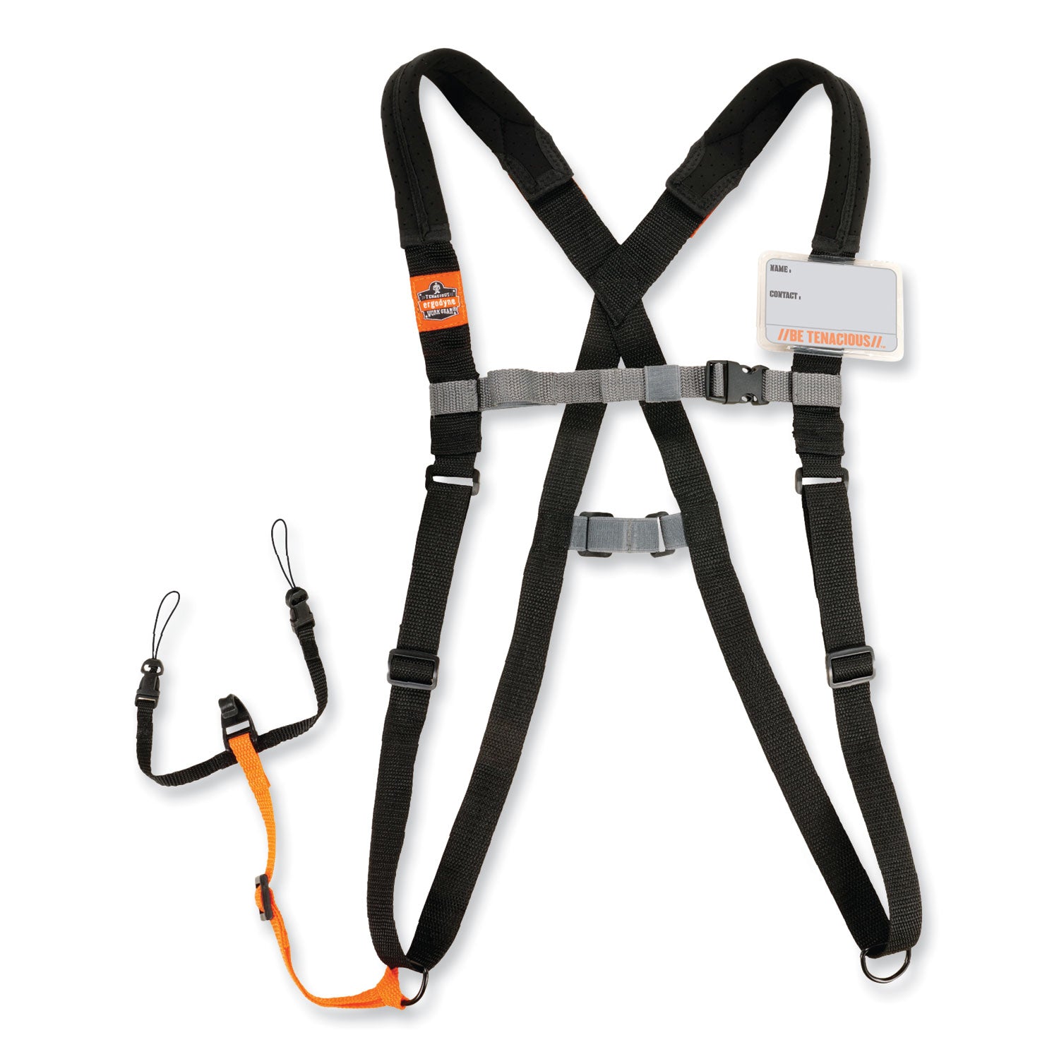 Ergodyne 3138 Padded Bar-code Scanner Harness, Large, Hook & Loop Attachment, Black, 1 Each