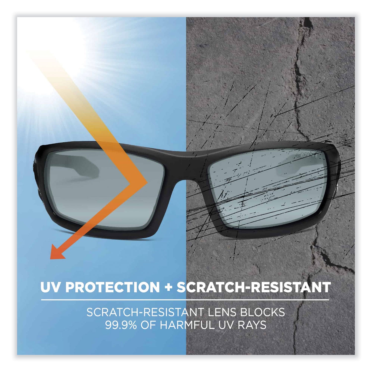 Ergodyne Odin In/Outdoor Safety Glasses, Matte Black Frame, Anti-fog, Scratch & Impact Resistant, Non-slip, Comfortable, 1 Each
