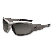 Ergodyne Loki AF Clear Safety Glasses - Matte Gray Frame/Smoke Lens