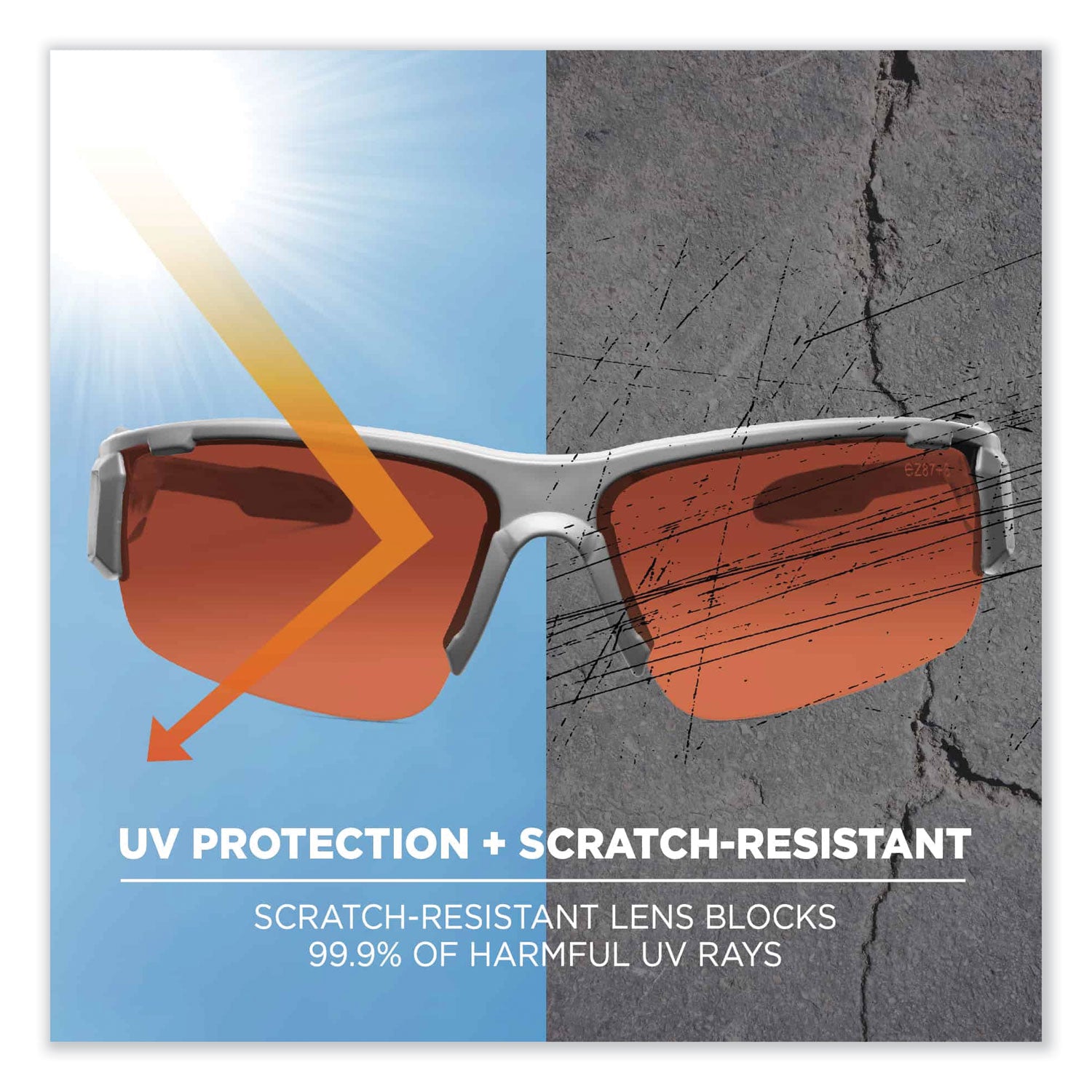 Ergodyne Skullerz Dagr PZ Copper Safety Glasses, Polarized Copper Lens, Kryptek Highlander Frame, Scratch Resistant, Impact Resistant, Anti-glare, 1 Each