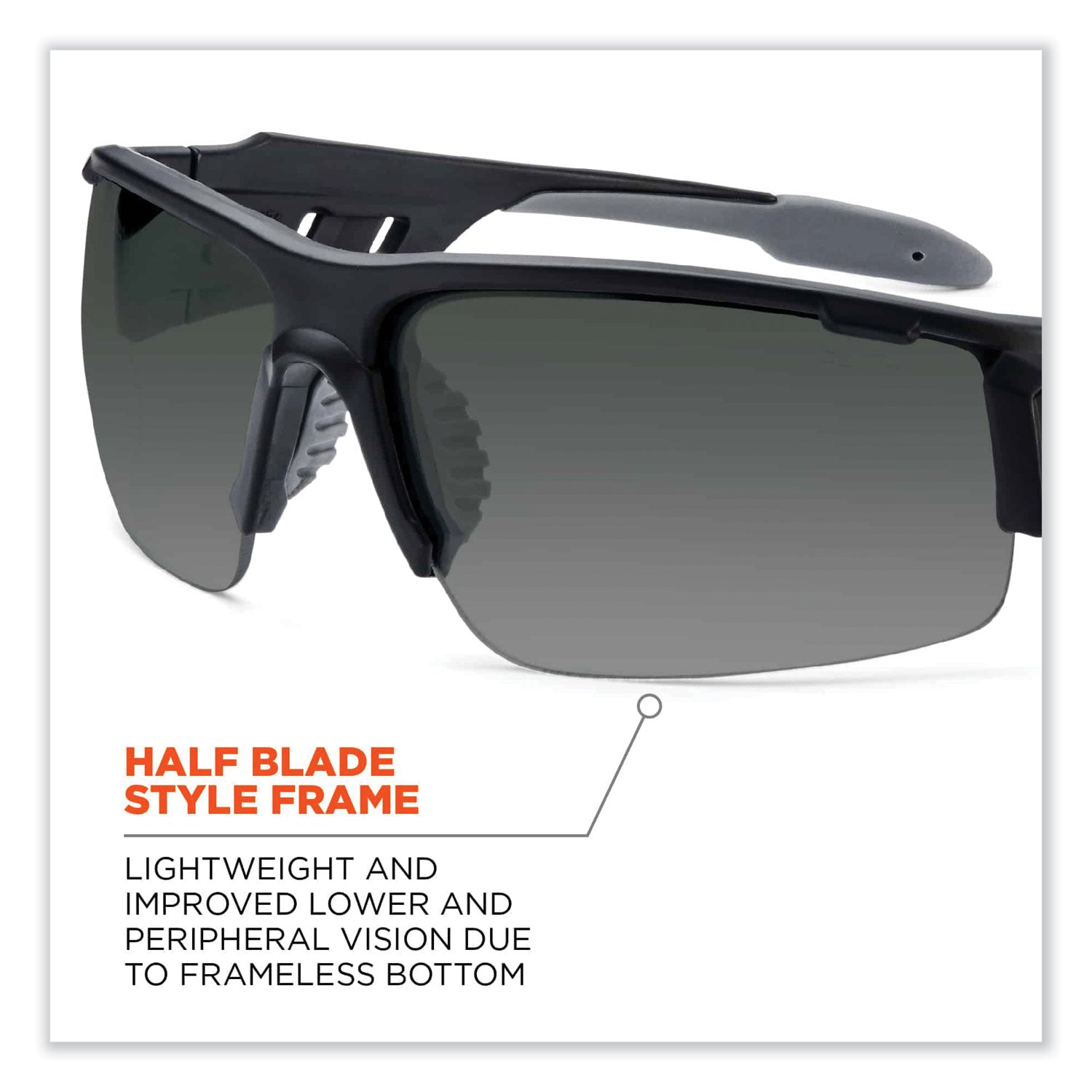 Ergodyne Dagr AF Smoke Safety Glasses, Matte Black Frame, Smoke Lens, Anti-Fog, Scratch Resistant, Impact Resistant, 1 Each