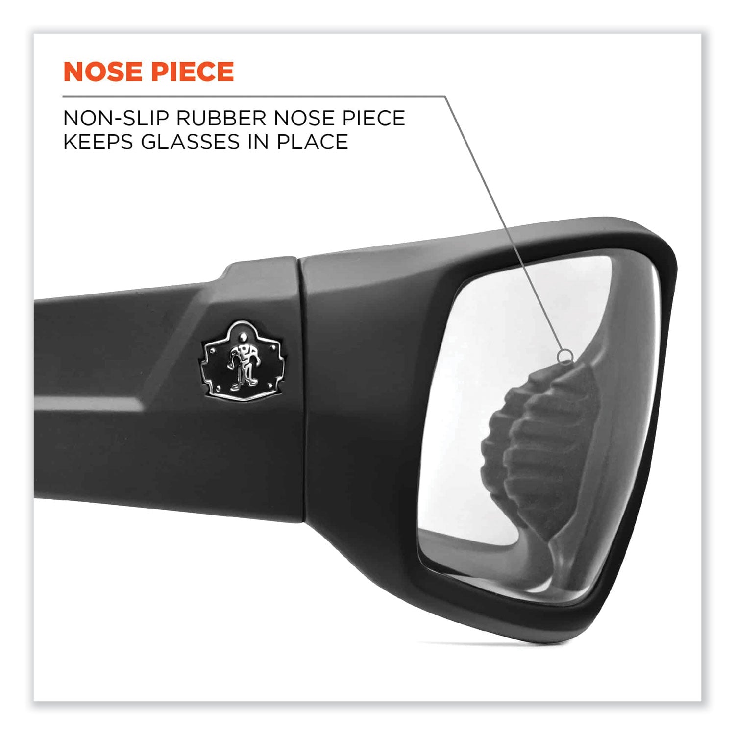 Ergodyne Skullerz Odin AF Clear Safety Glasses, Matte Black Frame, Anti-Fog, Scratch Resistant, Impact Resistant, Comfortable Fit, 1 Each