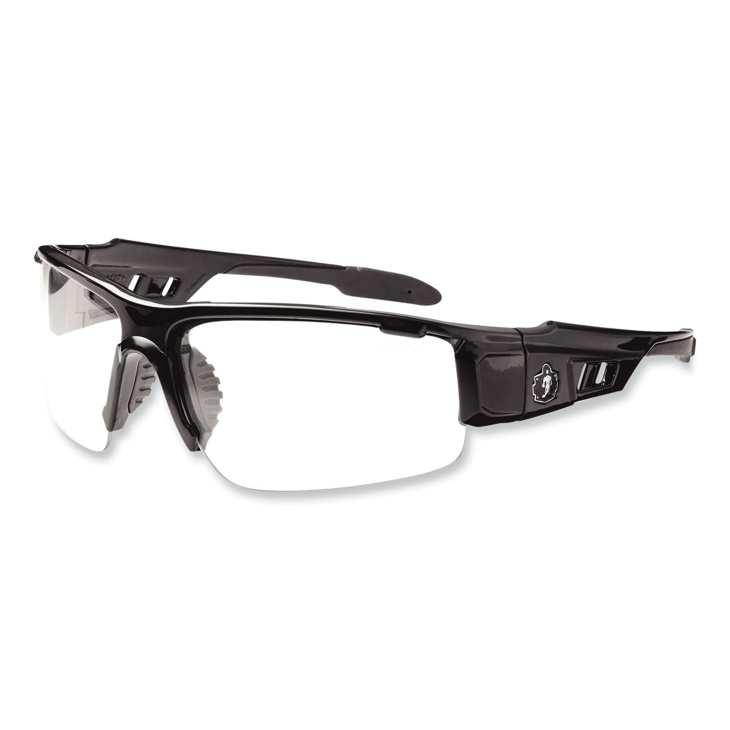Ergodyne Dagr AF Clear Safety Glasses, Black Frame, Clear Lens, Scratch & Impact Resistant, Anti-Fog, Non-Slip, Comfortable, 1 Each