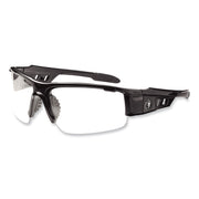 Ergodyne Dagr AF Clear Safety Glasses, Black Frame, Clear Lens, Scratch & Impact Resistant, Anti-Fog, Non-Slip, Comfortable, 1 Each