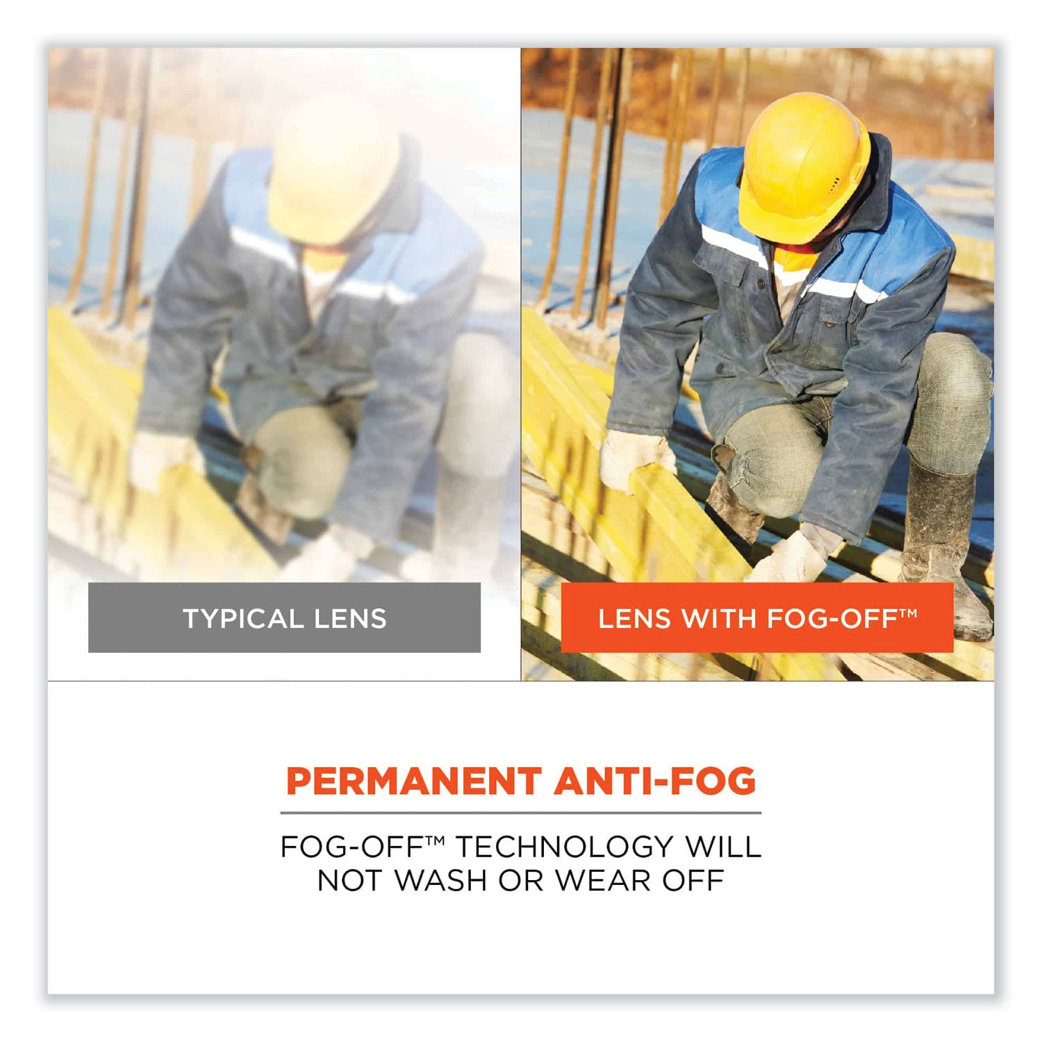 Ergodyne Skullerz Dagr AF Smoke Safety Glasses, Matte Gray Frame, Smoke Lens, Anti-Fog, Scratch Resistant, Impact Resistant, Non-Slip, 1 Each