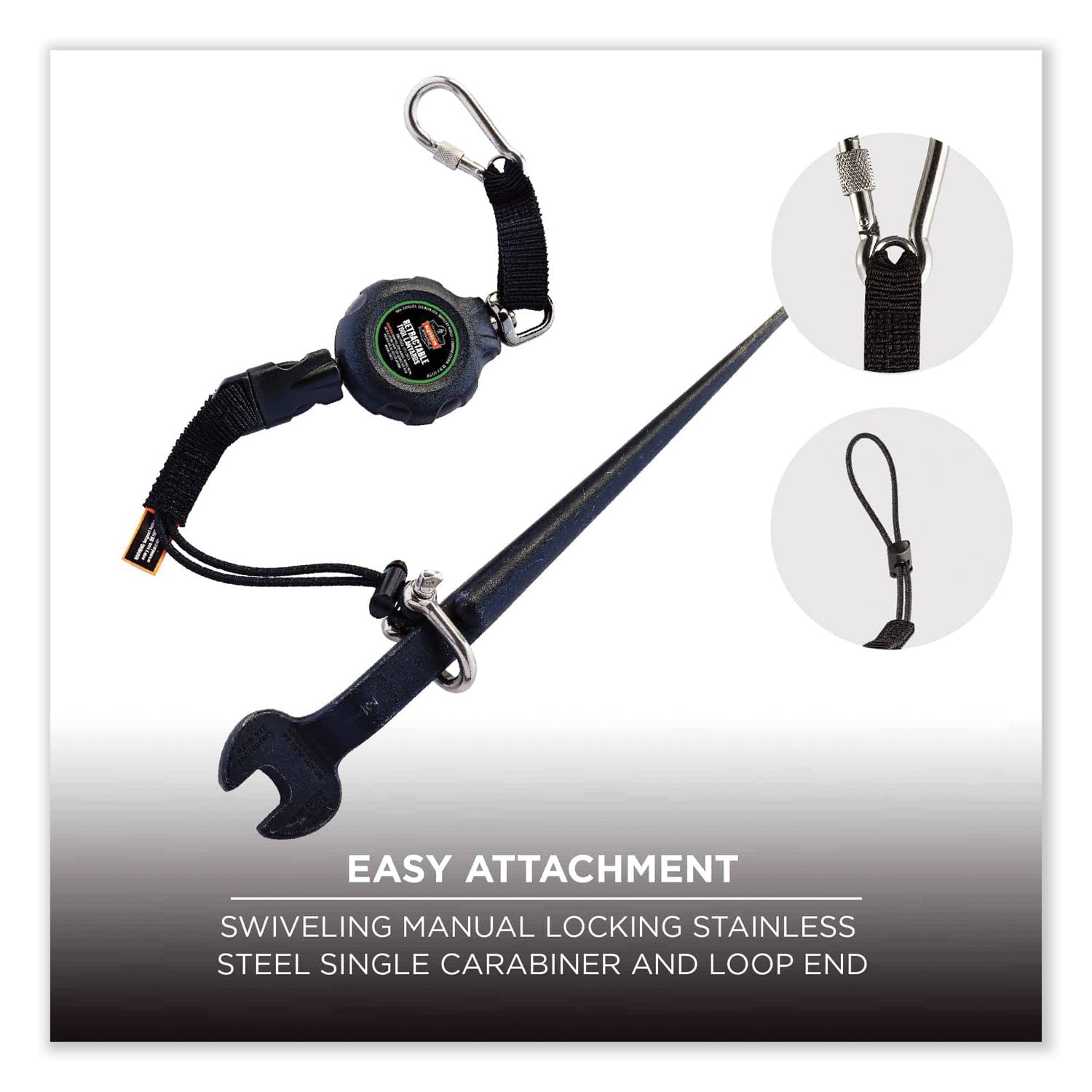 Adjustable - 2 lb Load Capacity - Standard - Clip/Buckle Attachment - 1.5" Height x 12.5" Width x 48" Length - Black - Stainless Steel, Acrylonitrile Butadiene Styrene (ABS) - 1 Each
