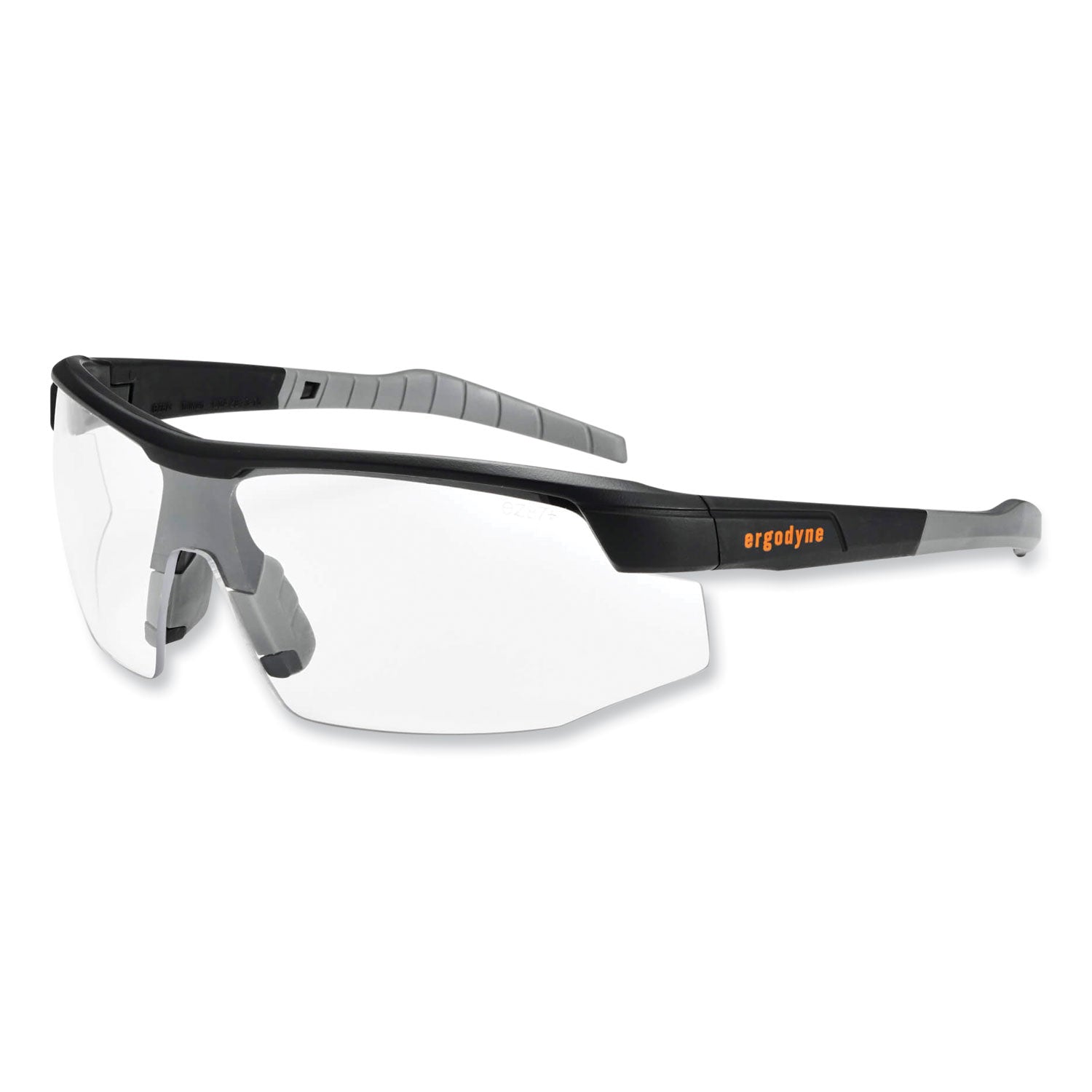 Ergodyne SKOLL Clear Lens Matte Safety Glasses, Matte Black, Black