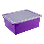 Deep Storage Tray with Lid, Purple