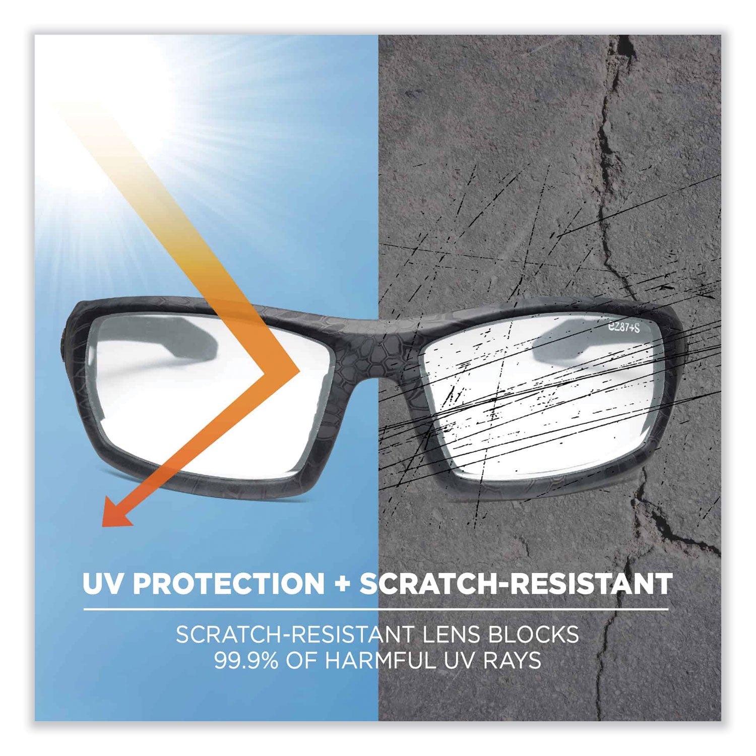 Ergodyne Skullerz Odin AF Clear Safety Glasses, Kryptek Highlander Frame, Anti-Fog, Scratch Resistant, Impact Resistant, 1 Each