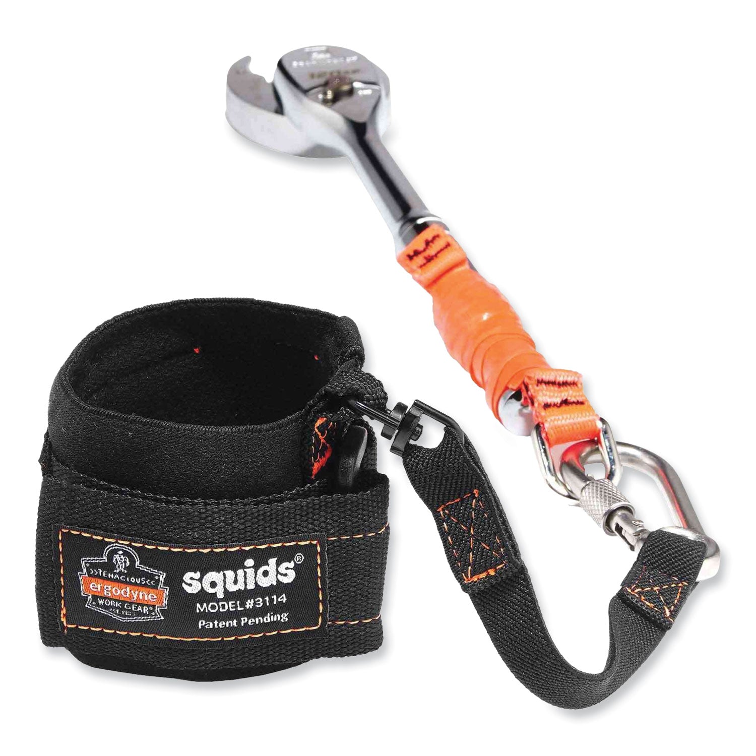 3 lb Load Capacity - Carabiner Attachment - 8.8" Height x 1" Width x 4" Length - Black - Elastic, Stainless Steel - 6 / Carton