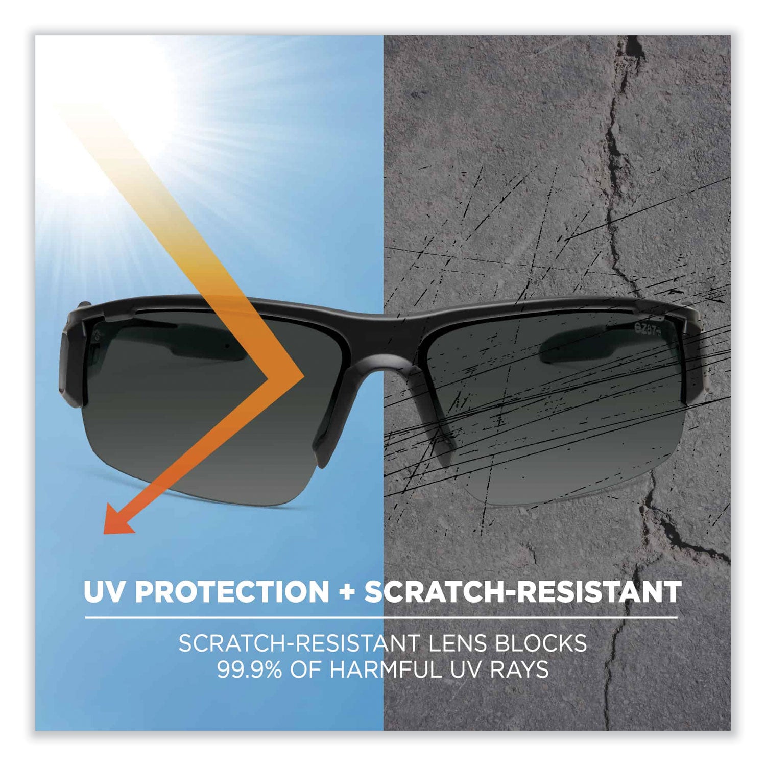 Ergodyne Dagr AF Smoke Safety Glasses, Matte Black Frame, Smoke Lens, Anti-Fog, Scratch Resistant, Impact Resistant, 1 Each