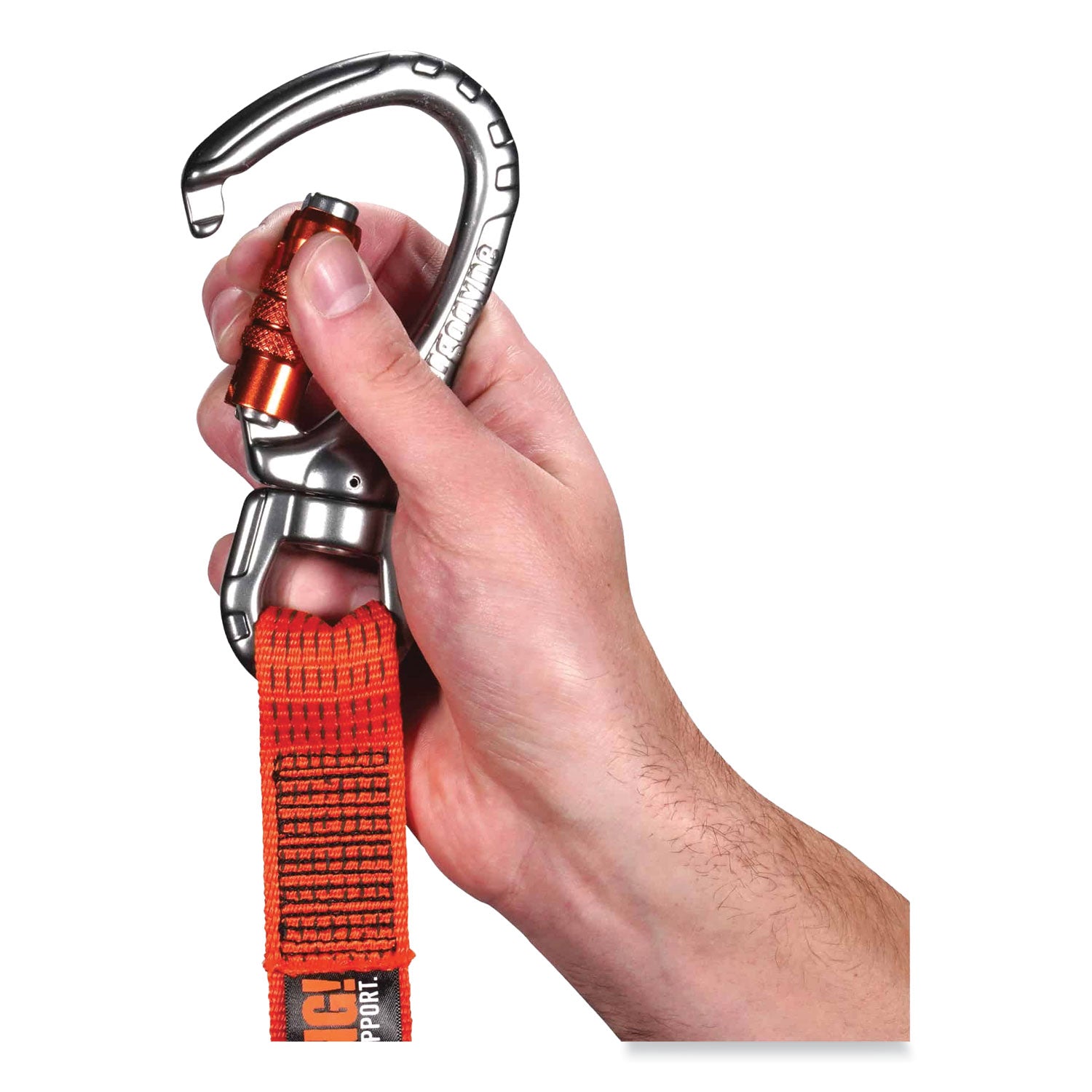 Adjustable - 80 lb Load Capacity - Standard - Carabiner Attachment - 2" Height x 12" Width x 76" Length - Orange - Nylon Webbing, Aluminum - 1 Each