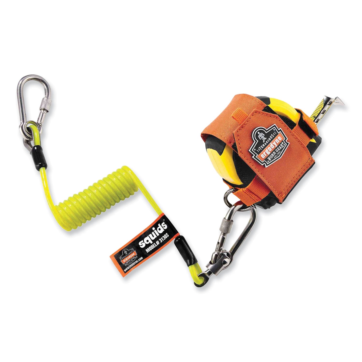 2 lb Load Capacity - Standard - Carabiner Attachment - 11" Height x 2" Width x 48" Length - Lime - Stainless Steel, Polyurethane - 6 / Carton