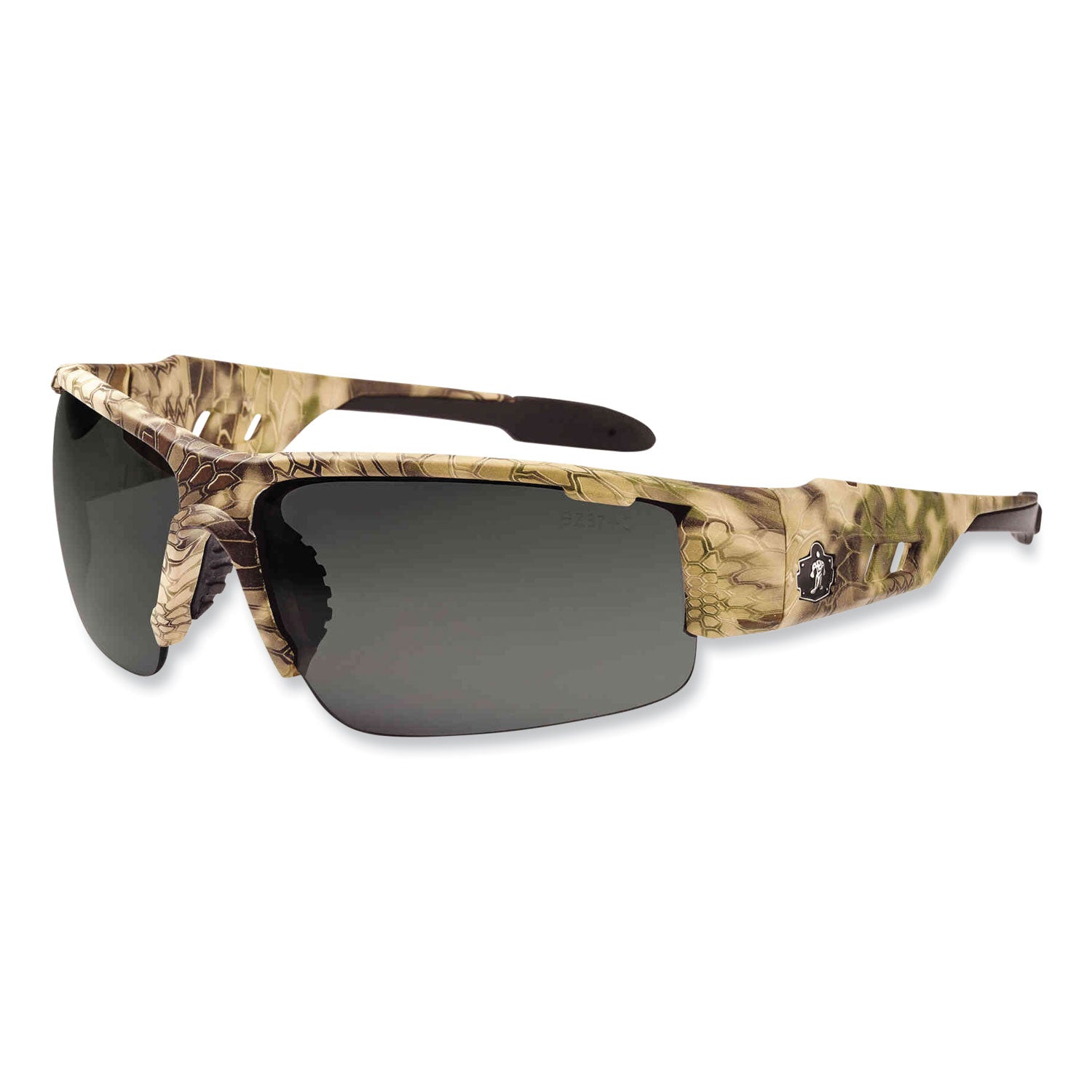 Ergodyne Dagr Smoke Lens Safety Glasses, Kryptek Highlander Frame, Polarized, Scratch & Impact Resistant, Anti-glare, Non-slip, 1 Each