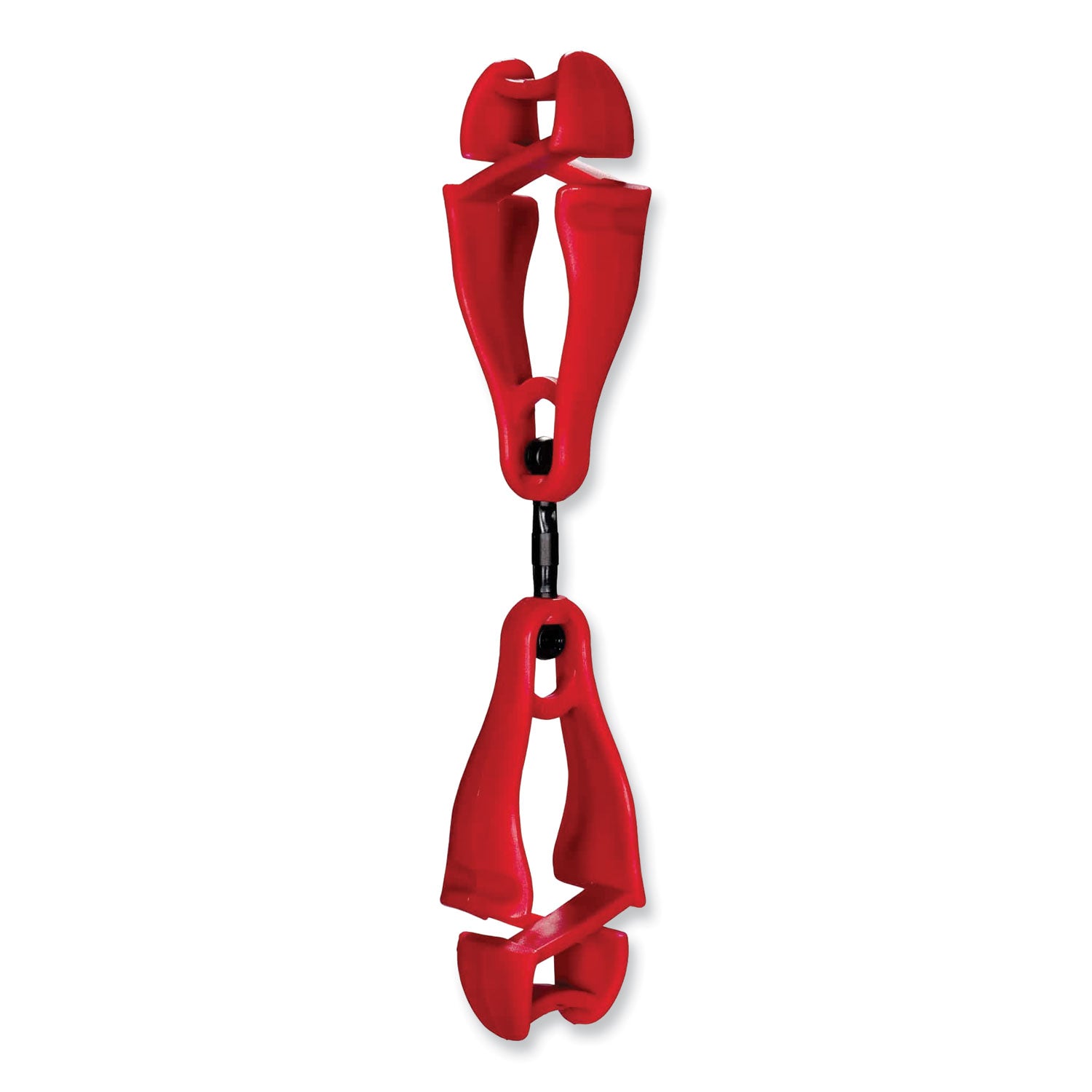 Squids 3420 Dual Clip Swivel Glove Clip Holder, 1 x 0.6 x 5.5, Acetal Copolymer, Red,100/Pack