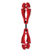 Squids 3420 Dual Clip Swivel Glove Clip Holder, 1 x 0.6 x 5.5, Acetal Copolymer, Red,100/Pack