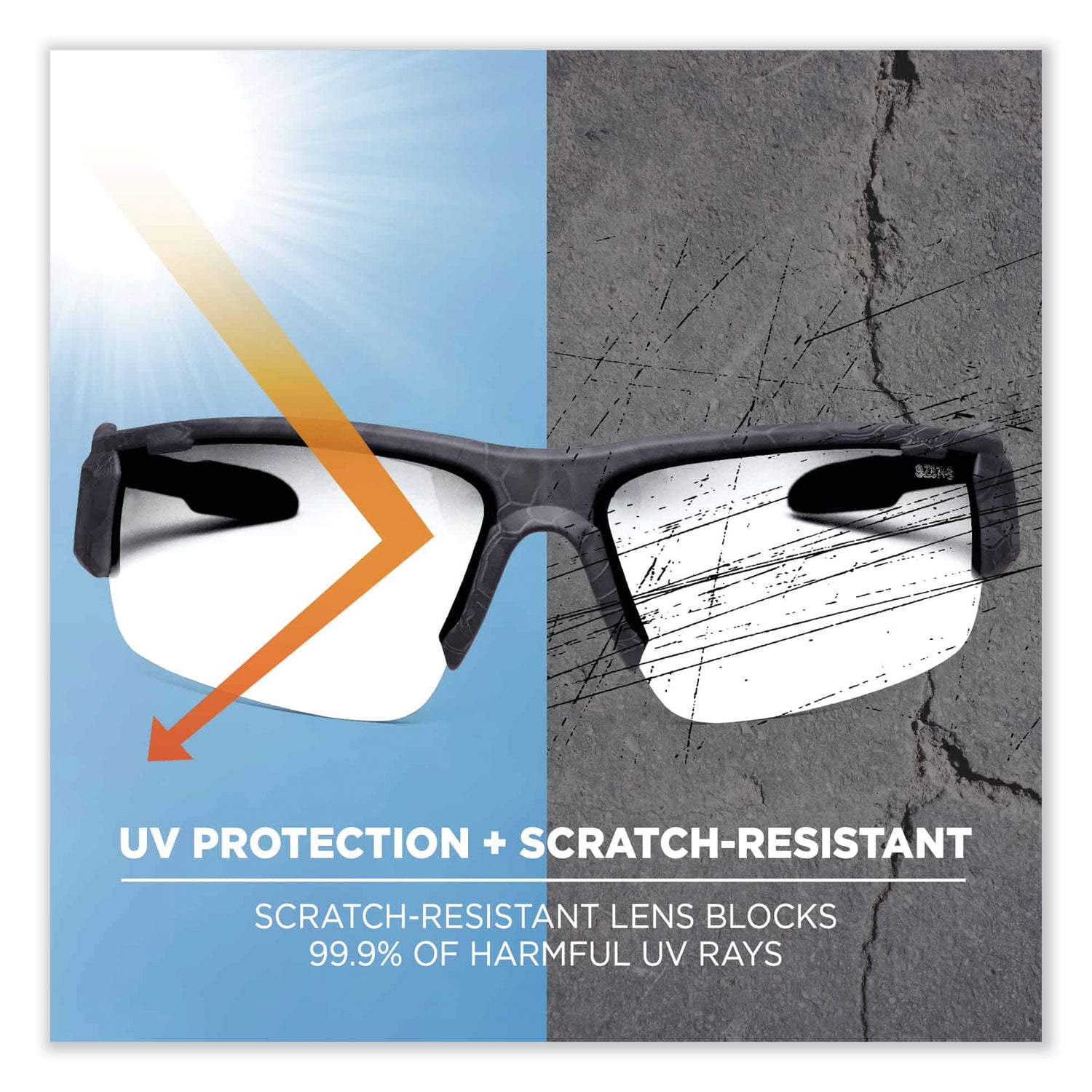 Ergodyne Dagr AF Clear Safety Glasses, Kryptek Highlander Frame, Anti-Fog, Scratch Resistant, Impact Resistant, Shatter Resistant, Comfortable, 1 Each