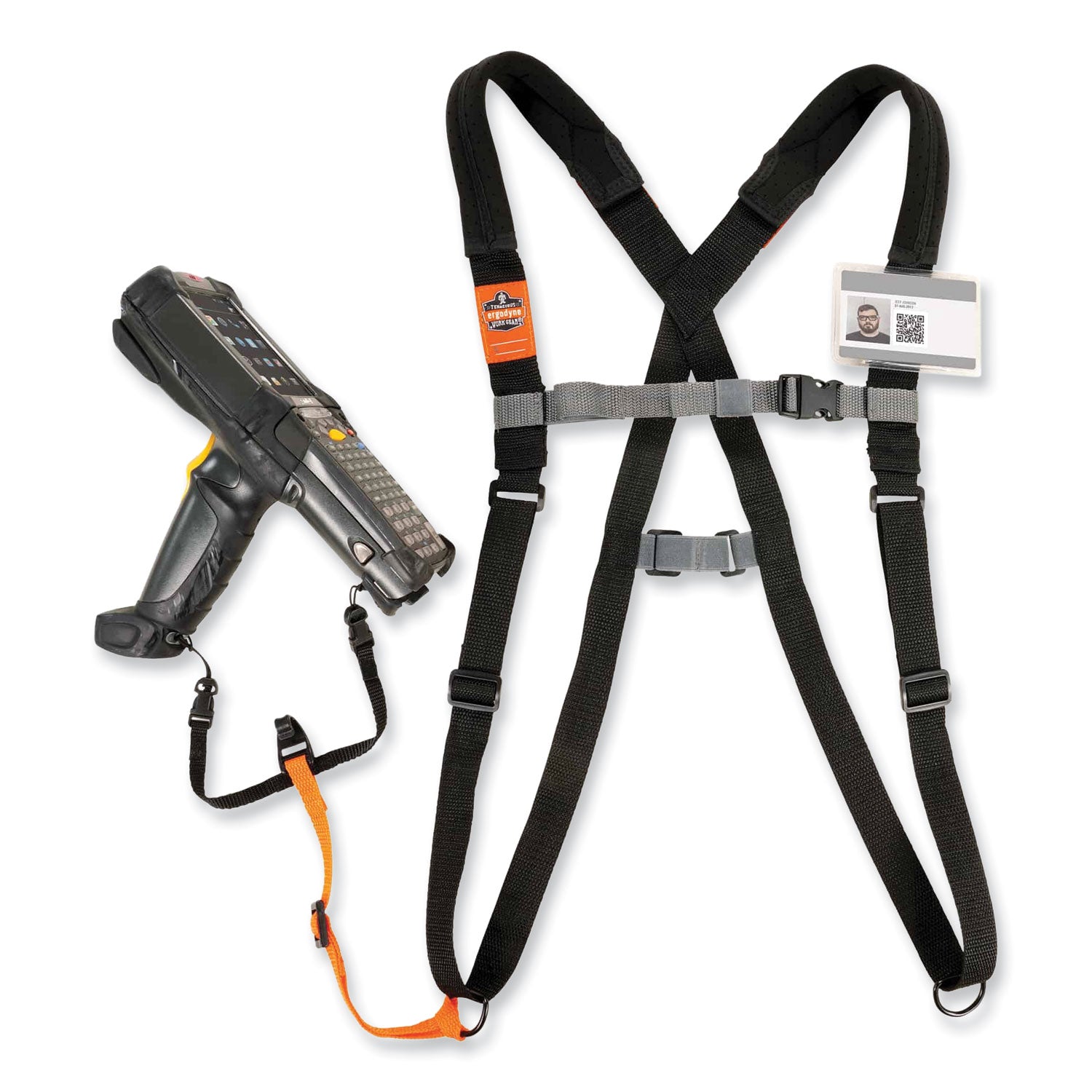Ergodyne 3138 Padded Bar-code Scanner Harness, Small, Hook & Loop Attachment, Black, 1 Each